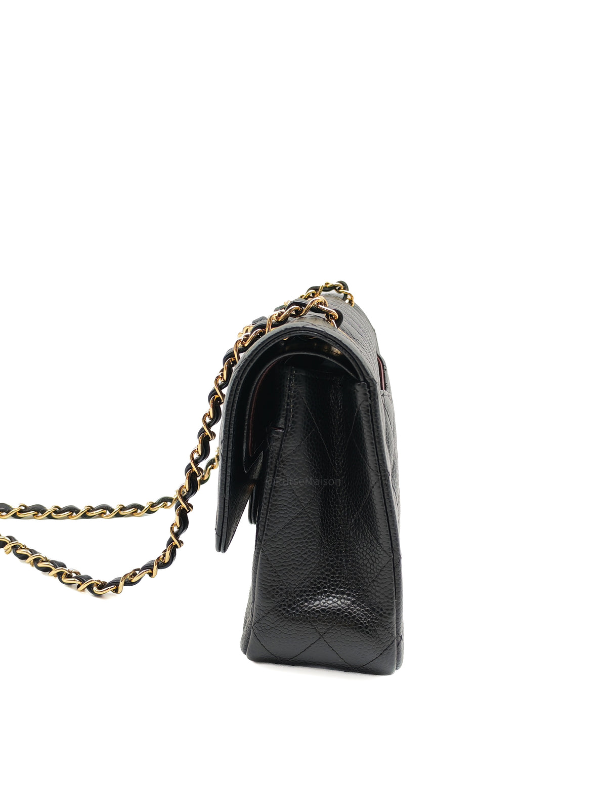 Chanel Classic Double Flap Medium In Black Caviar Leather Gold Hardware (Series 27)