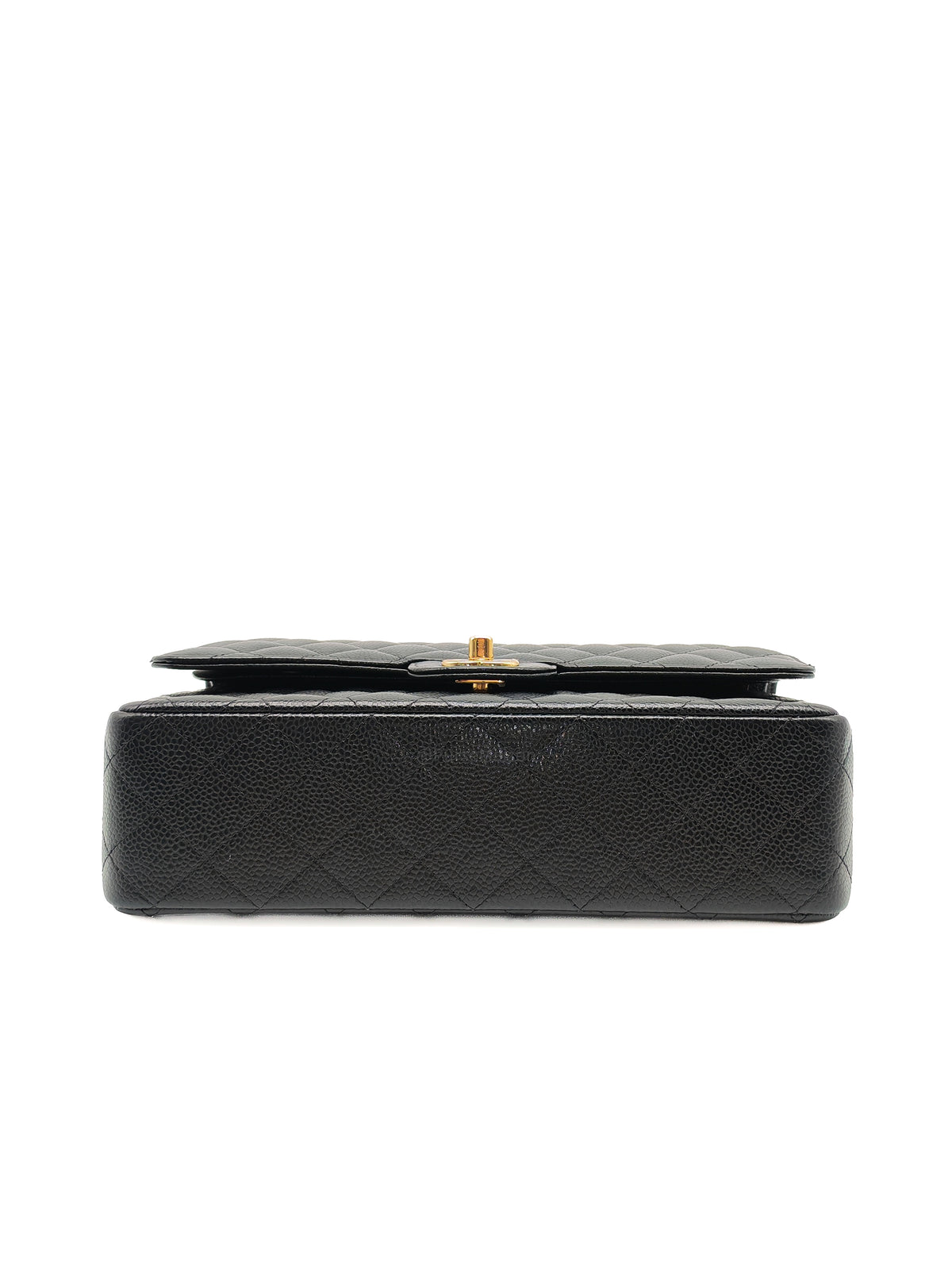 Chanel Classic Double Flap Medium In Black Caviar Leather Gold Hardware (Series 27)