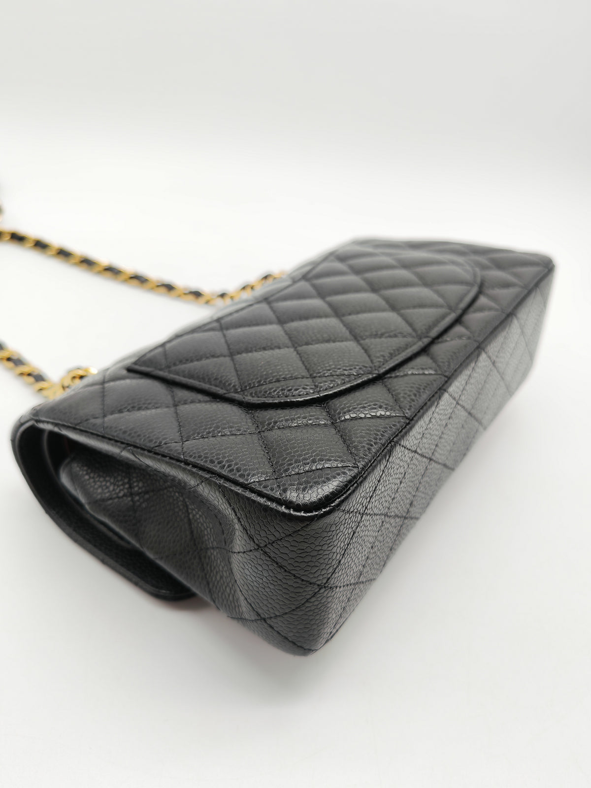Chanel Classic Double Flap Small in Quilted Caviar Leather and Gold Hardware Microchip