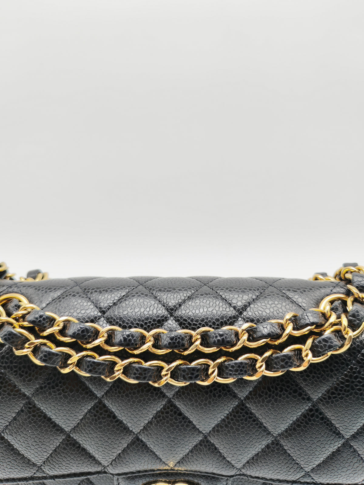 Chanel Classic Double Flap Small in Quilted Caviar Leather and Gold Hardware Microchip