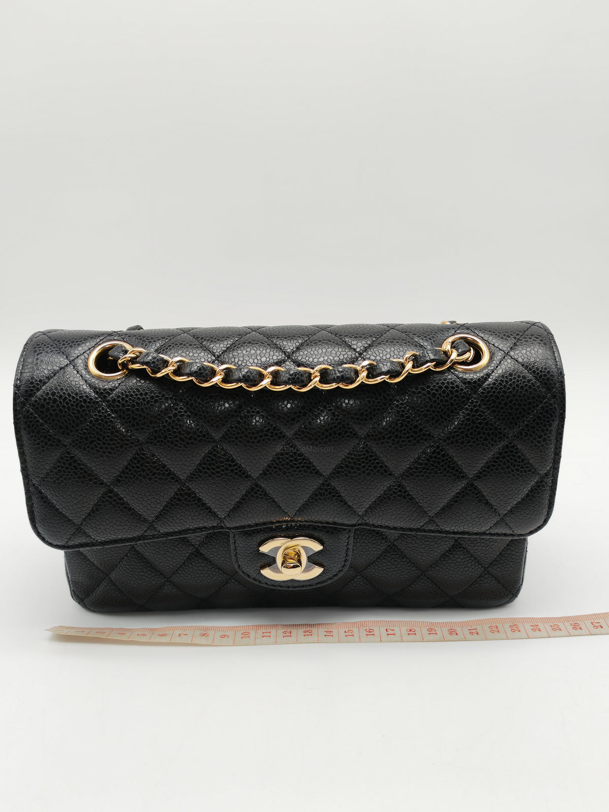 Chanel Classic Double Flap Small in Quilted Caviar Leather and Gold Hardware Microchip