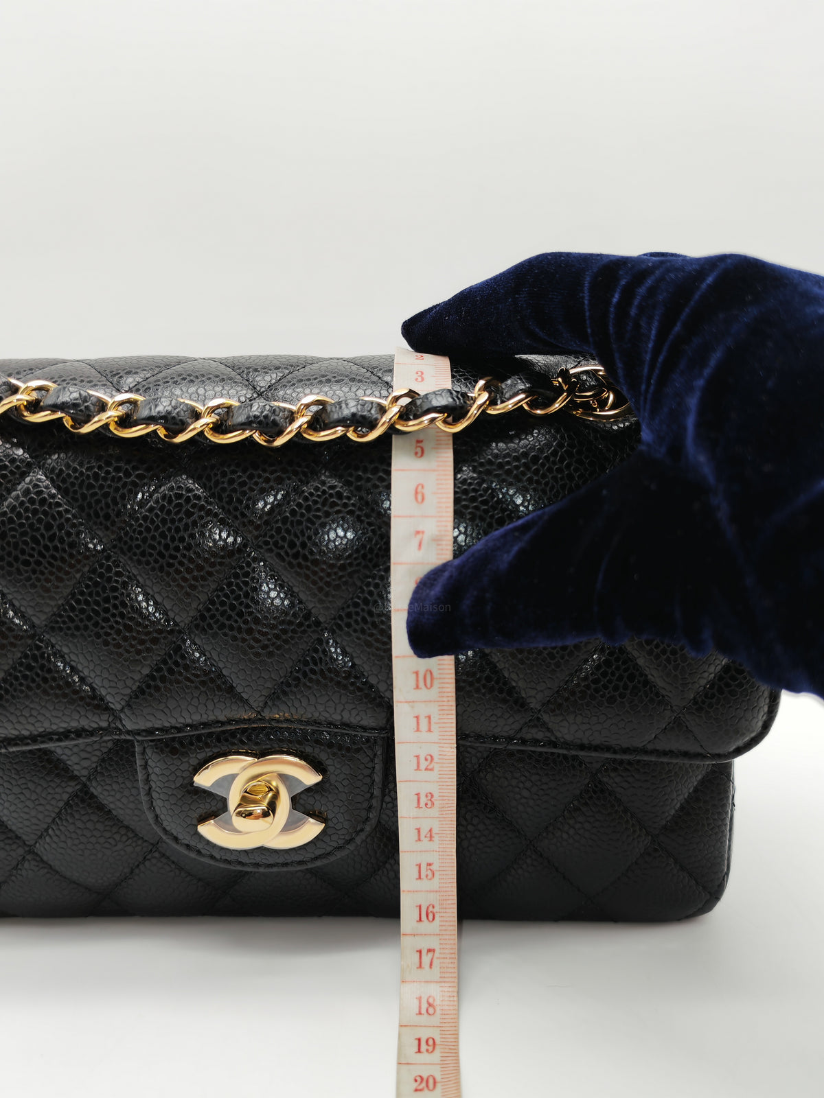 Chanel Classic Double Flap Small in Quilted Caviar Leather and Gold Hardware Microchip
