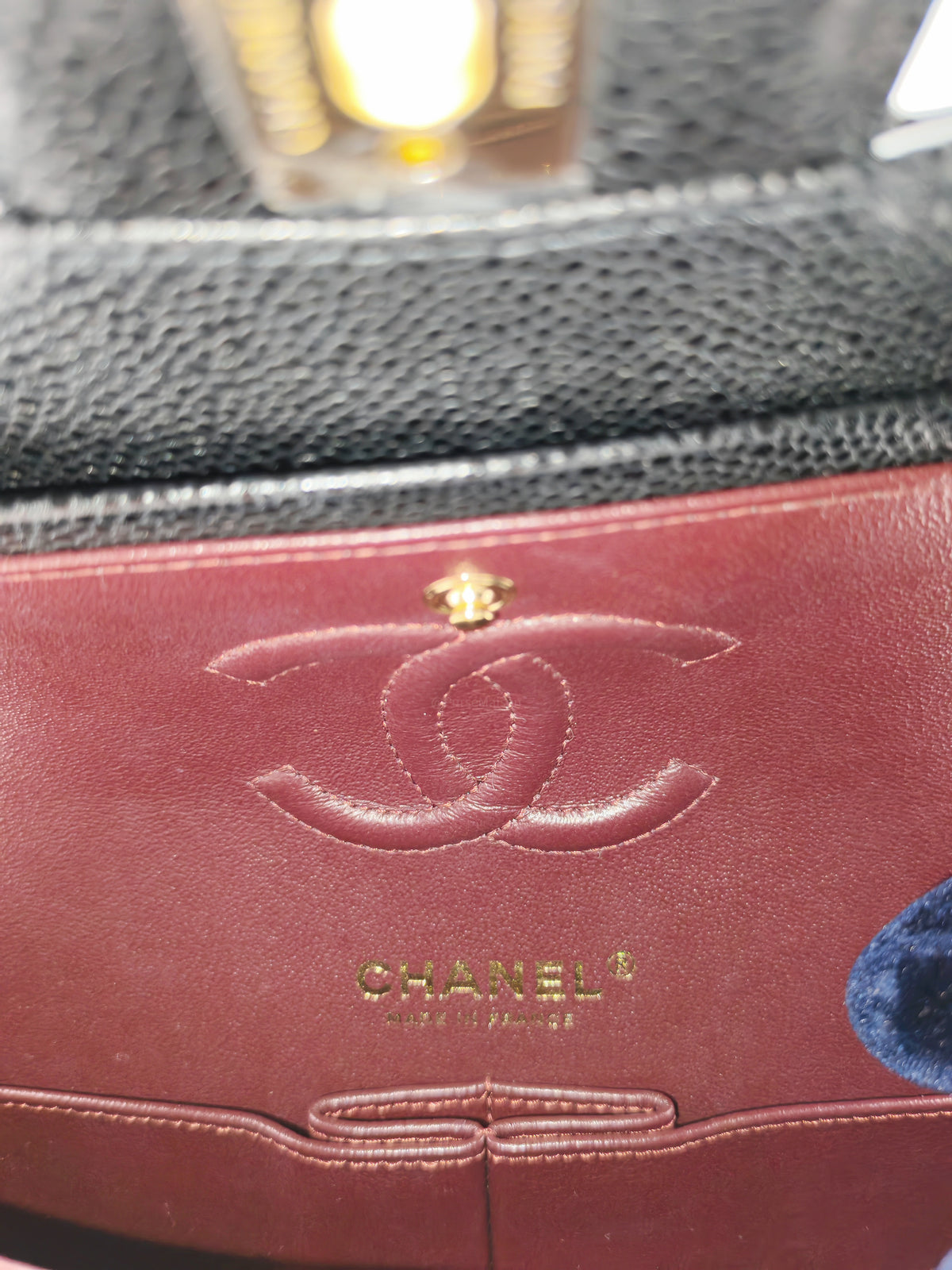 Chanel Classic Double Flap Small in Quilted Caviar Leather and Gold Hardware Microchip