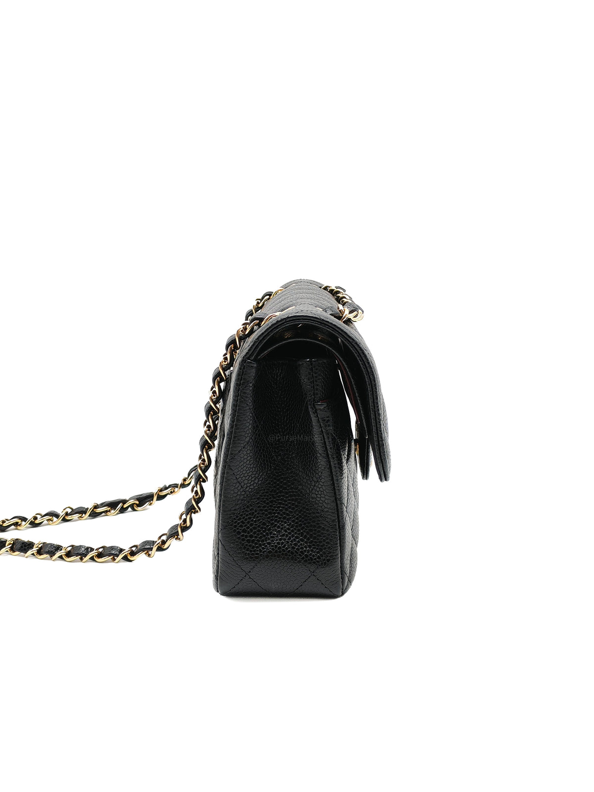 Chanel Classic Double Flap Small in Quilted Caviar Leather and Gold Hardware Microchip