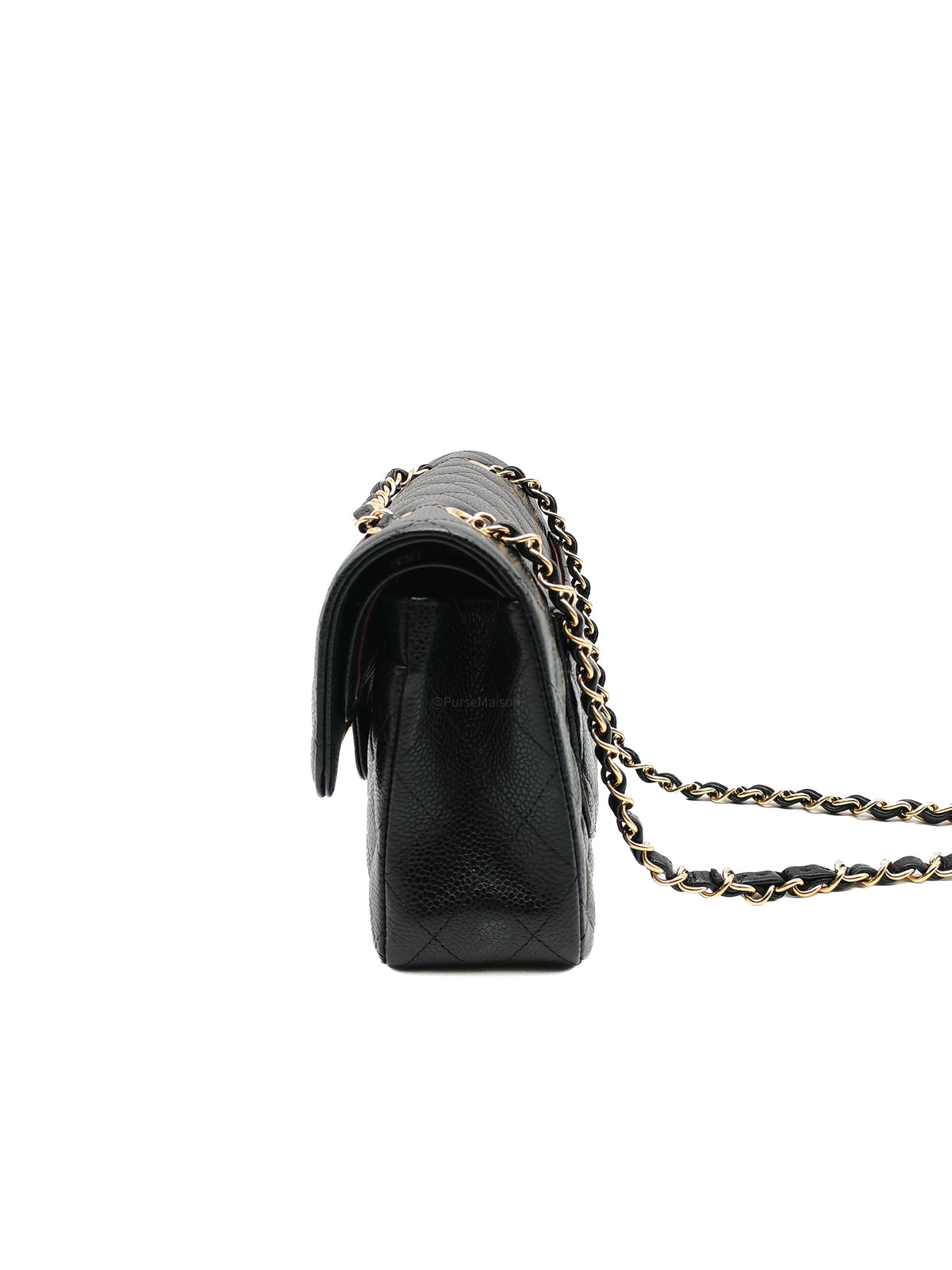 Chanel Classic Double Flap Small in Quilted Caviar Leather and Gold Hardware Microchip