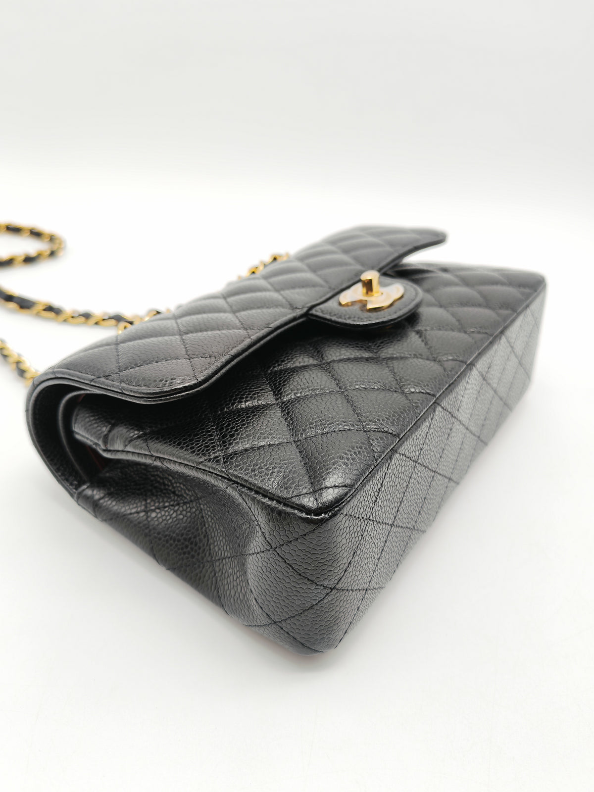 Chanel Classic Double Flap Small in Quilted Caviar Leather and Gold Hardware Microchip