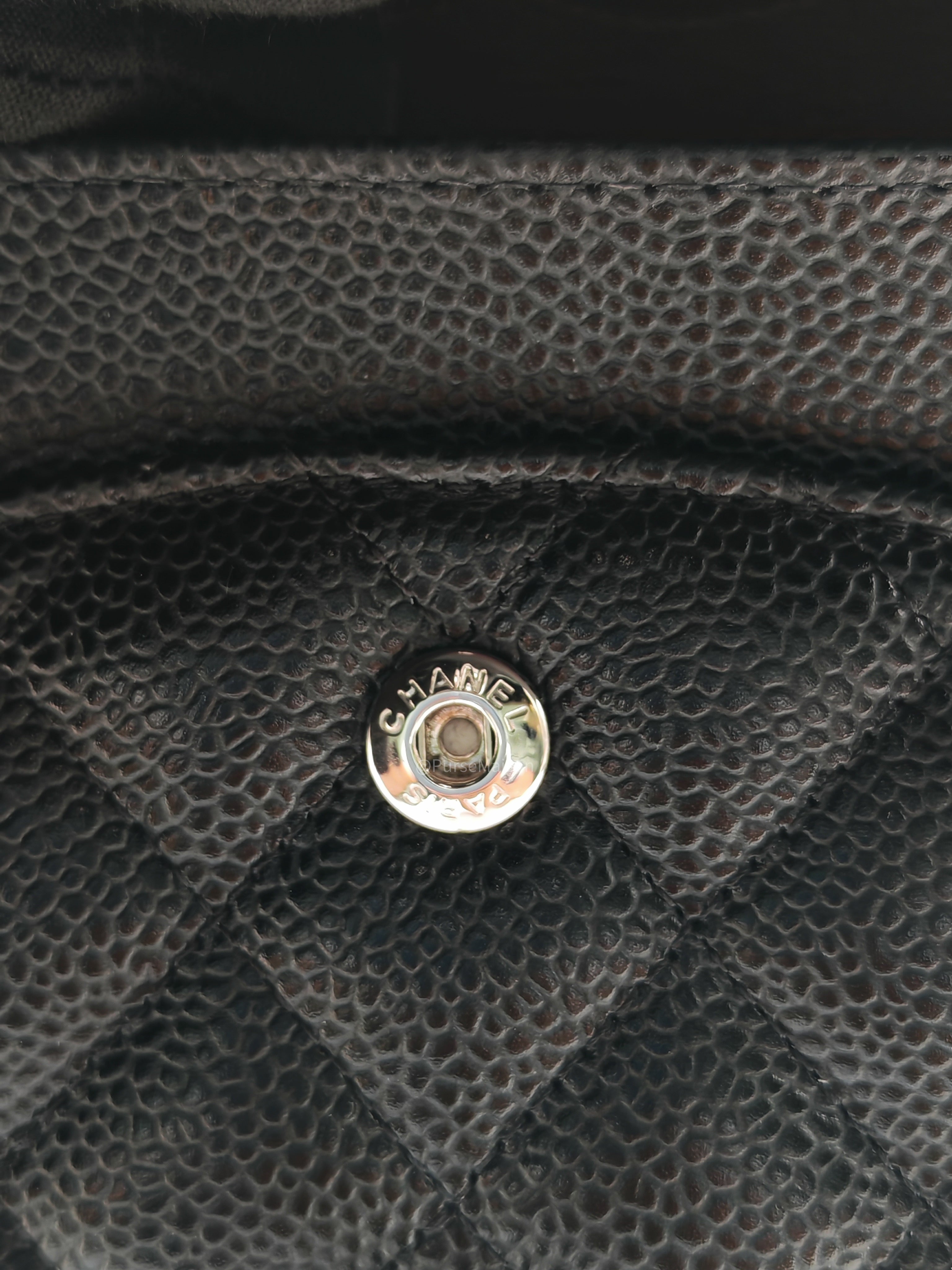 Chanel Classic Double Flap Medium in Black Caviar Leather Silver Hardware (Series 30)