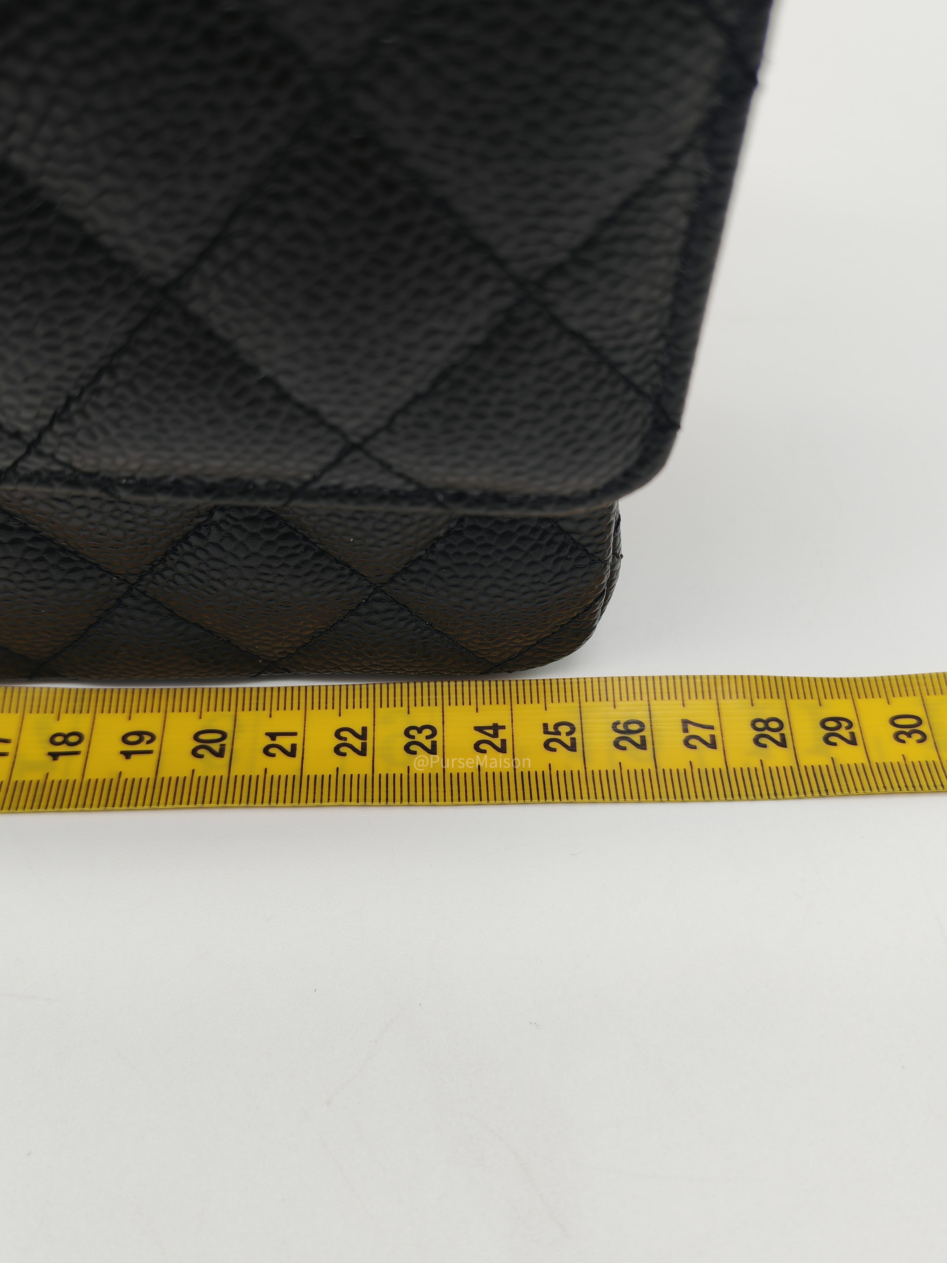 Chanel Classic Double Flap Medium in Black Caviar Leather Silver Hardware (Series 30)