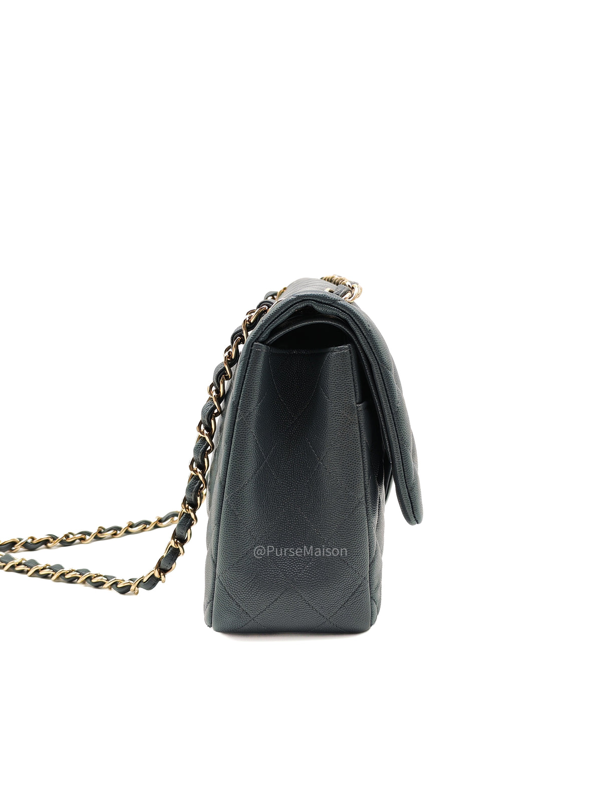 Chanel Classic Double Flap in Dark Gray Caviar Leather Gold Hardware (Series 26)