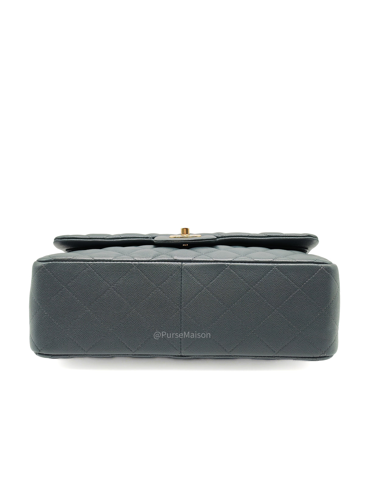 Chanel Classic Double Flap in Dark Gray Caviar Leather Gold Hardware (Series 26)