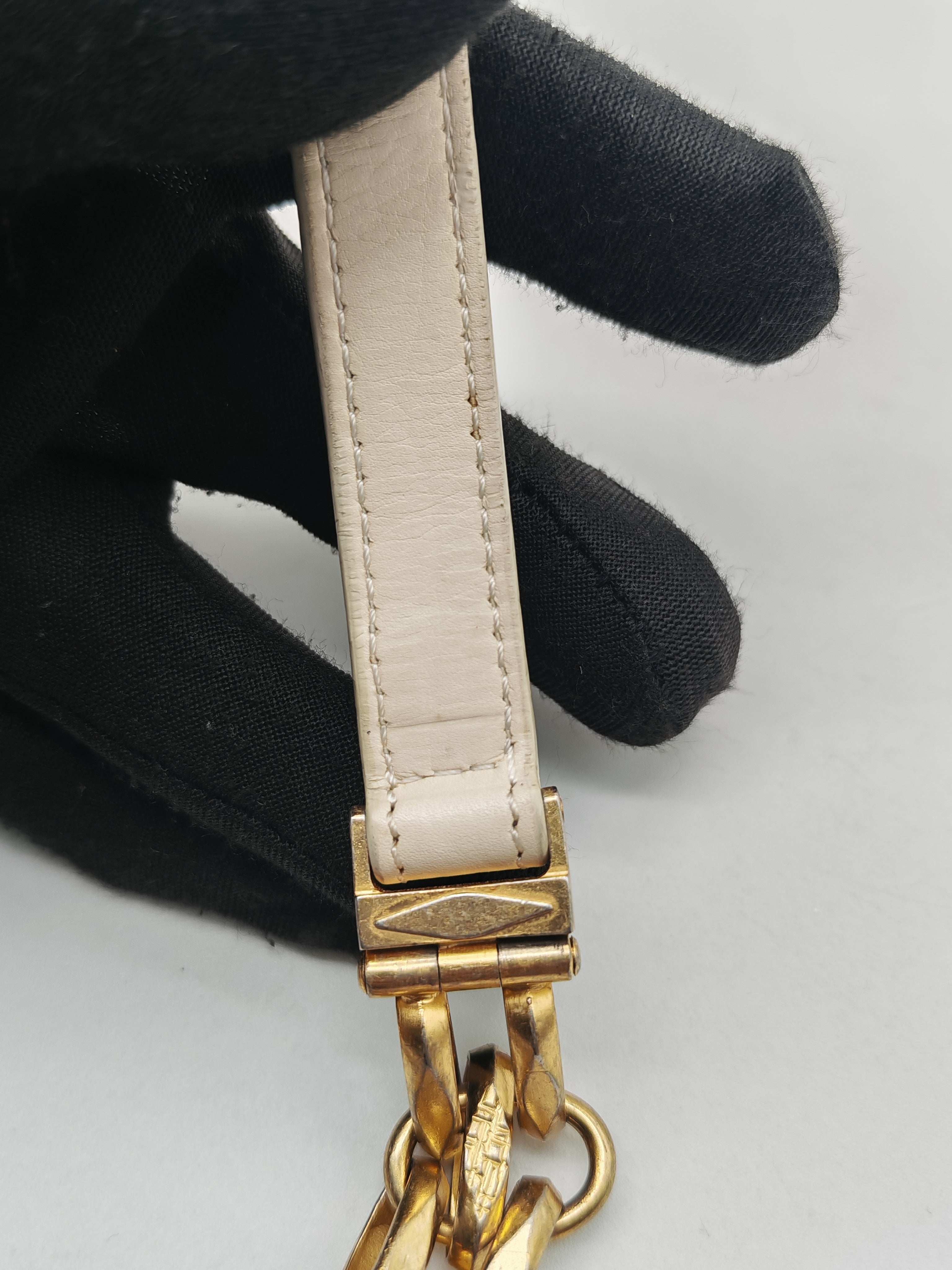 Chanel Envelope Flap Bag in White Chevron Calfskin Leather and Gold Hardware Series 27