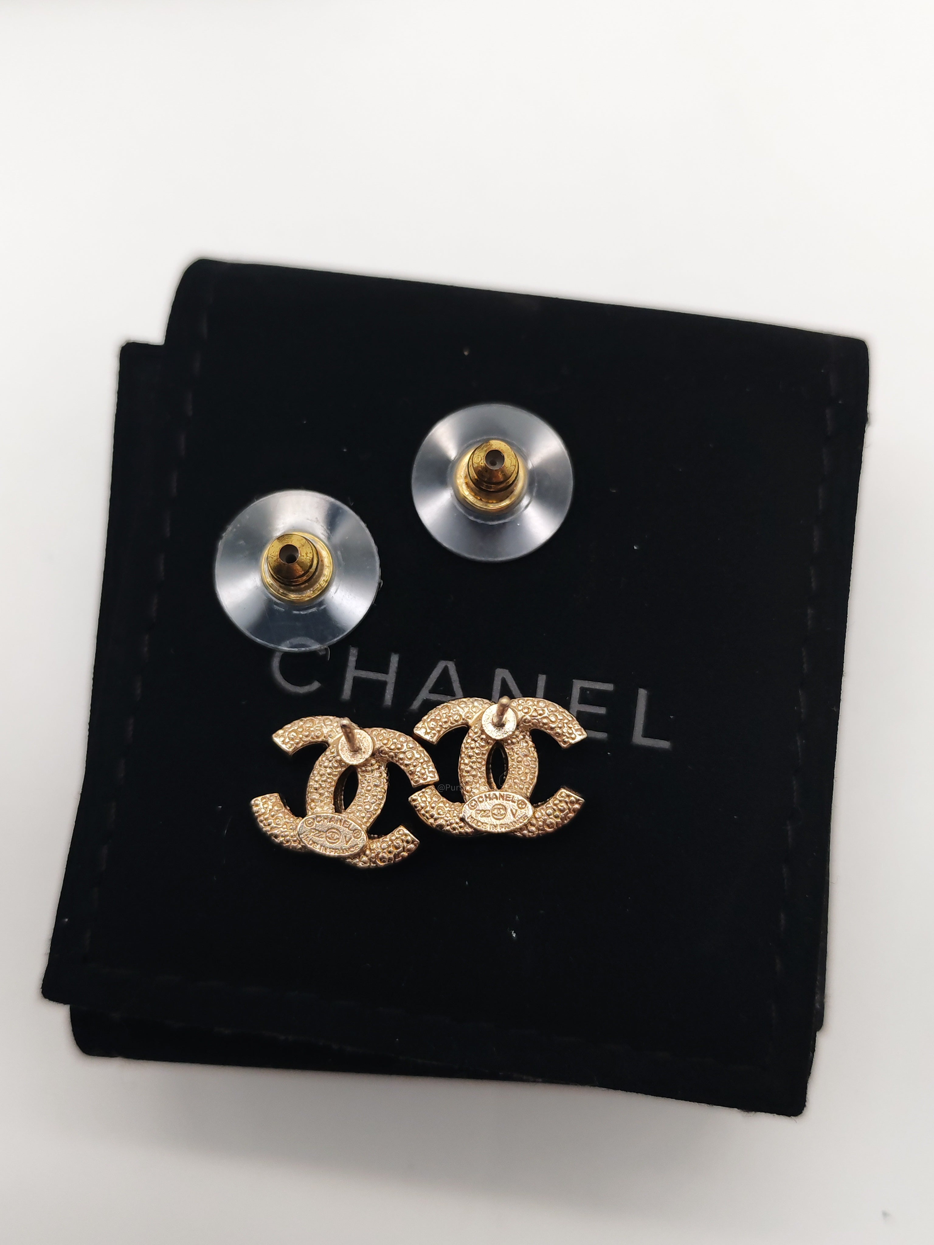 Chanel  Classic CC Crystal Stud Earrings
