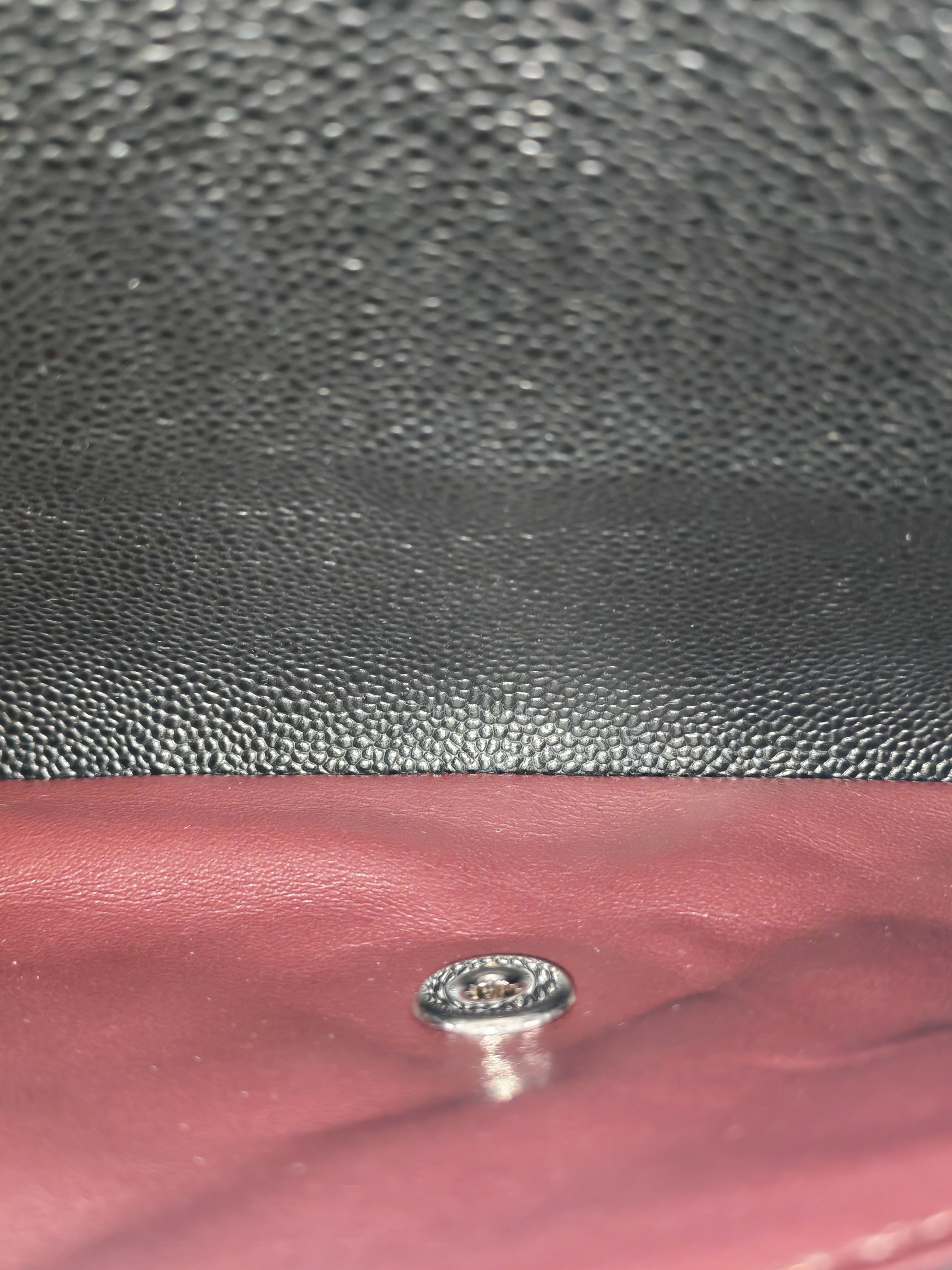 Chanel Classic Double Flap Jumbo in Black Quilted Caviar Leather and Silver Hardware Series 27