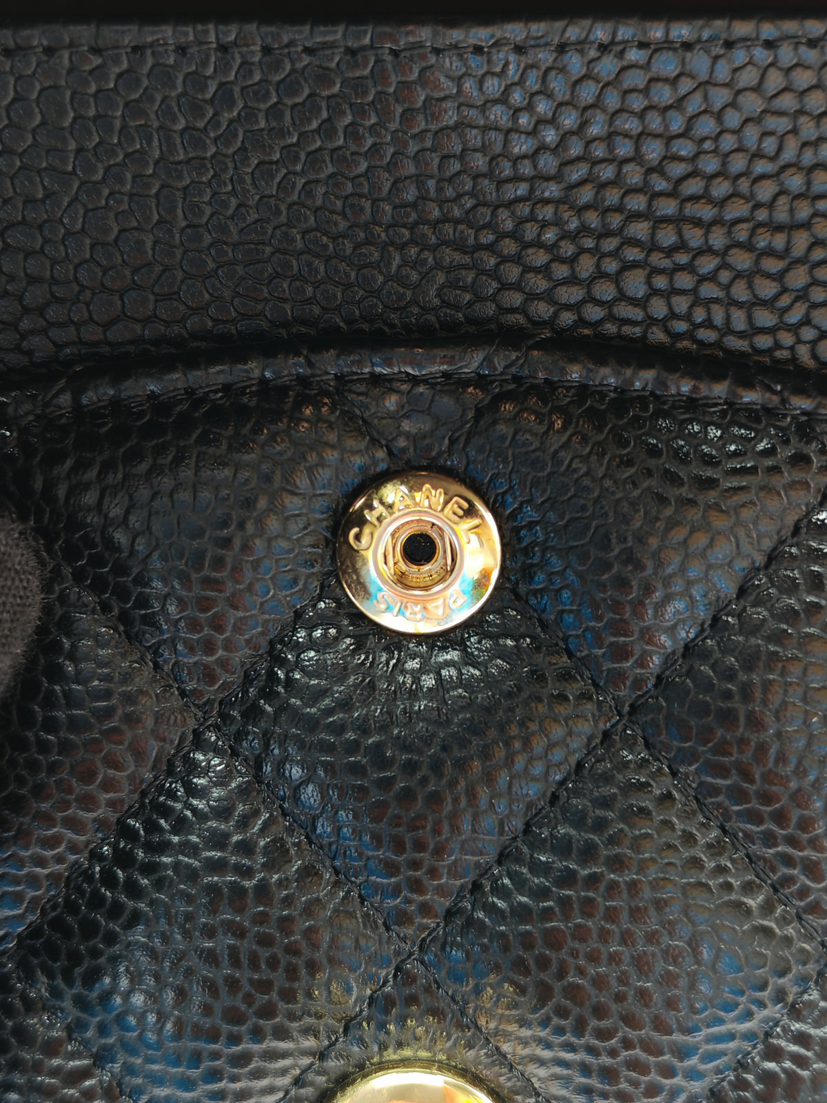 Chanel Classic Double Flap Medium in Black Caviar Leather Gold Hardware (H3****JO)