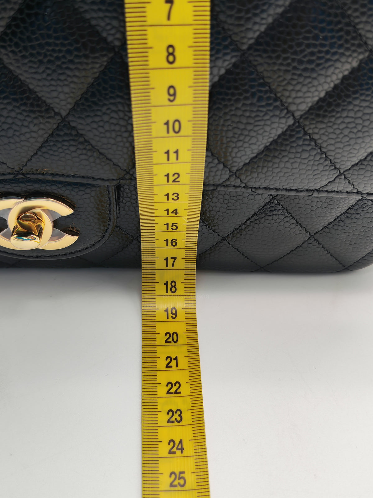 Chanel Classic Double Flap Medium in Black Caviar Leather Gold Hardware (H3****JO)