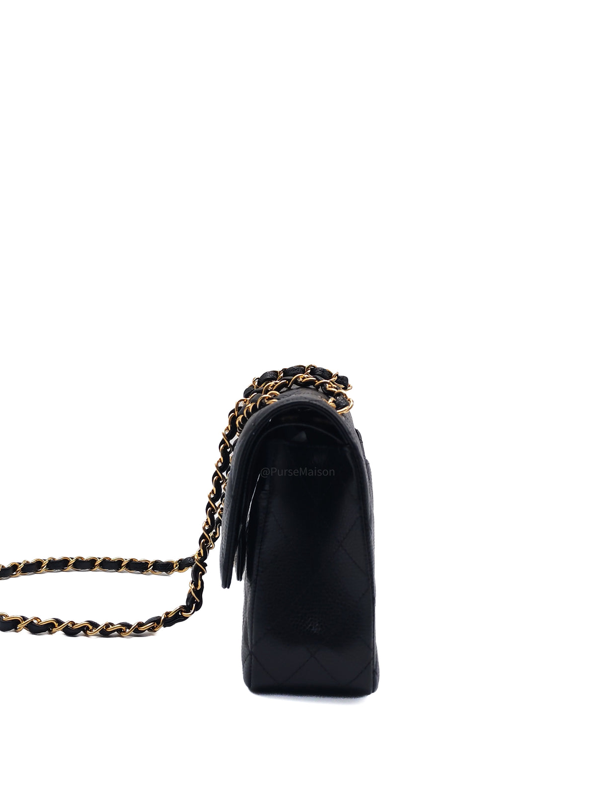 Chanel Classic Double Flap Medium in Black Caviar Leather Gold Hardware (H3****JO)
