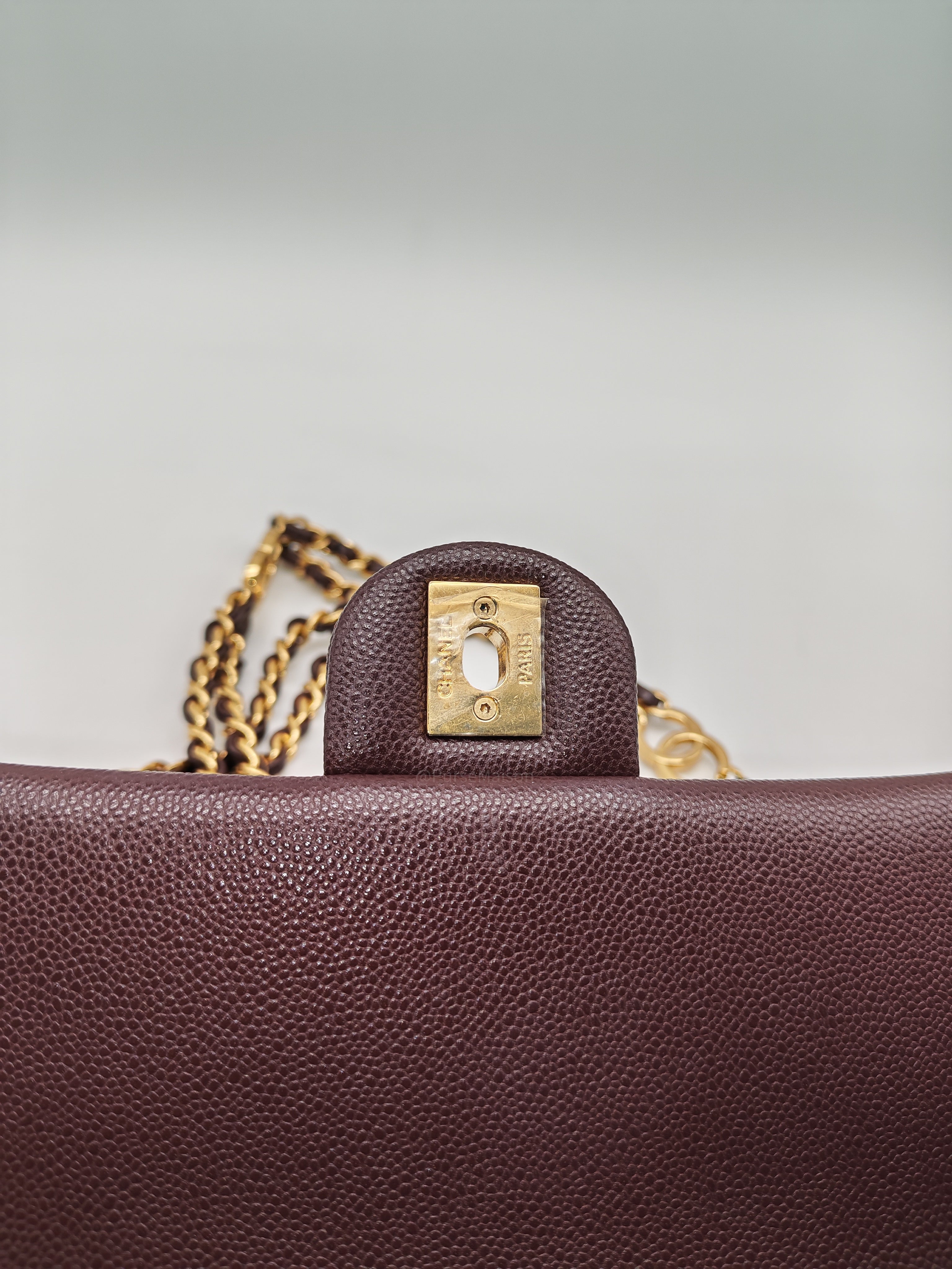 Chanel CC You Flap Bag in Dark Brown Caviar Leather Shiny Gold Hardware (Microchip)