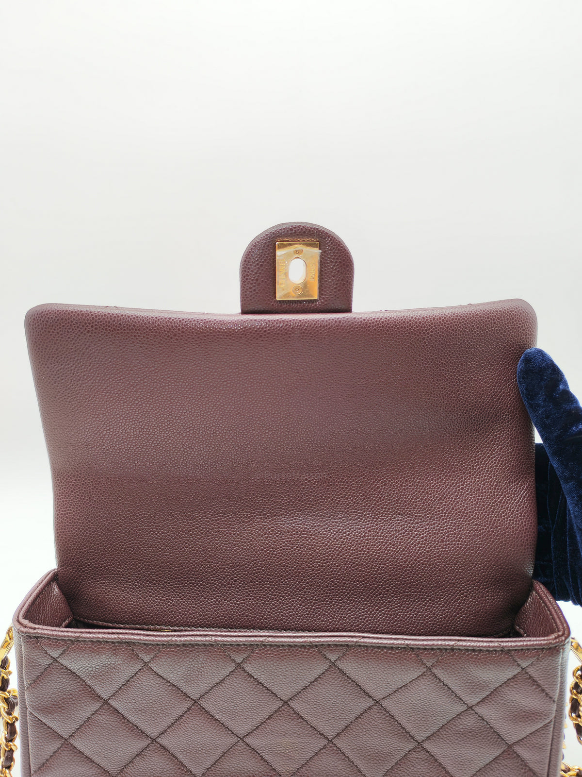 Chanel CC You Flap Bag in Dark Brown Caviar Leather Shiny Gold Hardware (Microchip)
