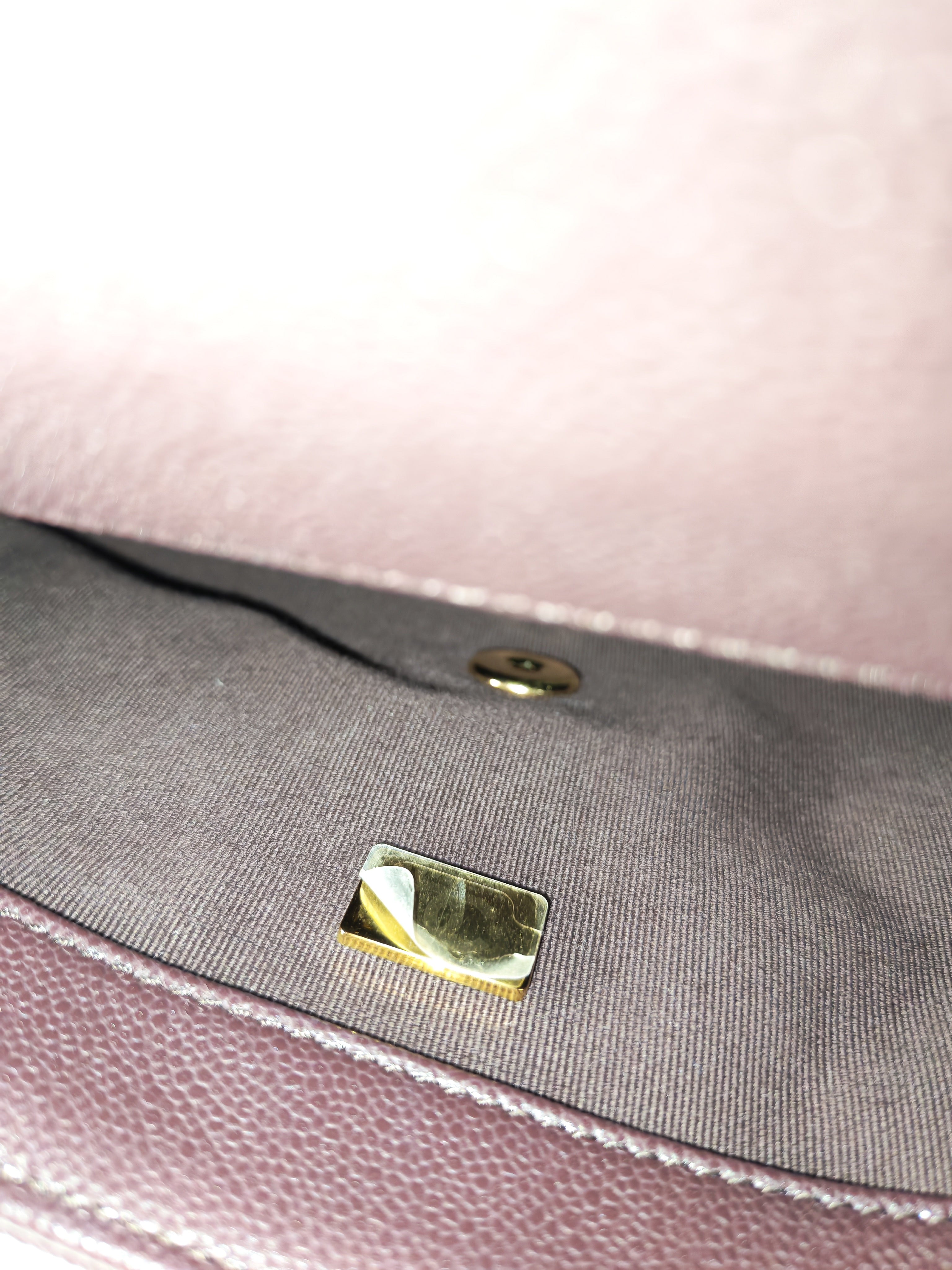 Chanel CC You Flap Bag in Dark Brown Caviar Leather Shiny Gold Hardware (Microchip)