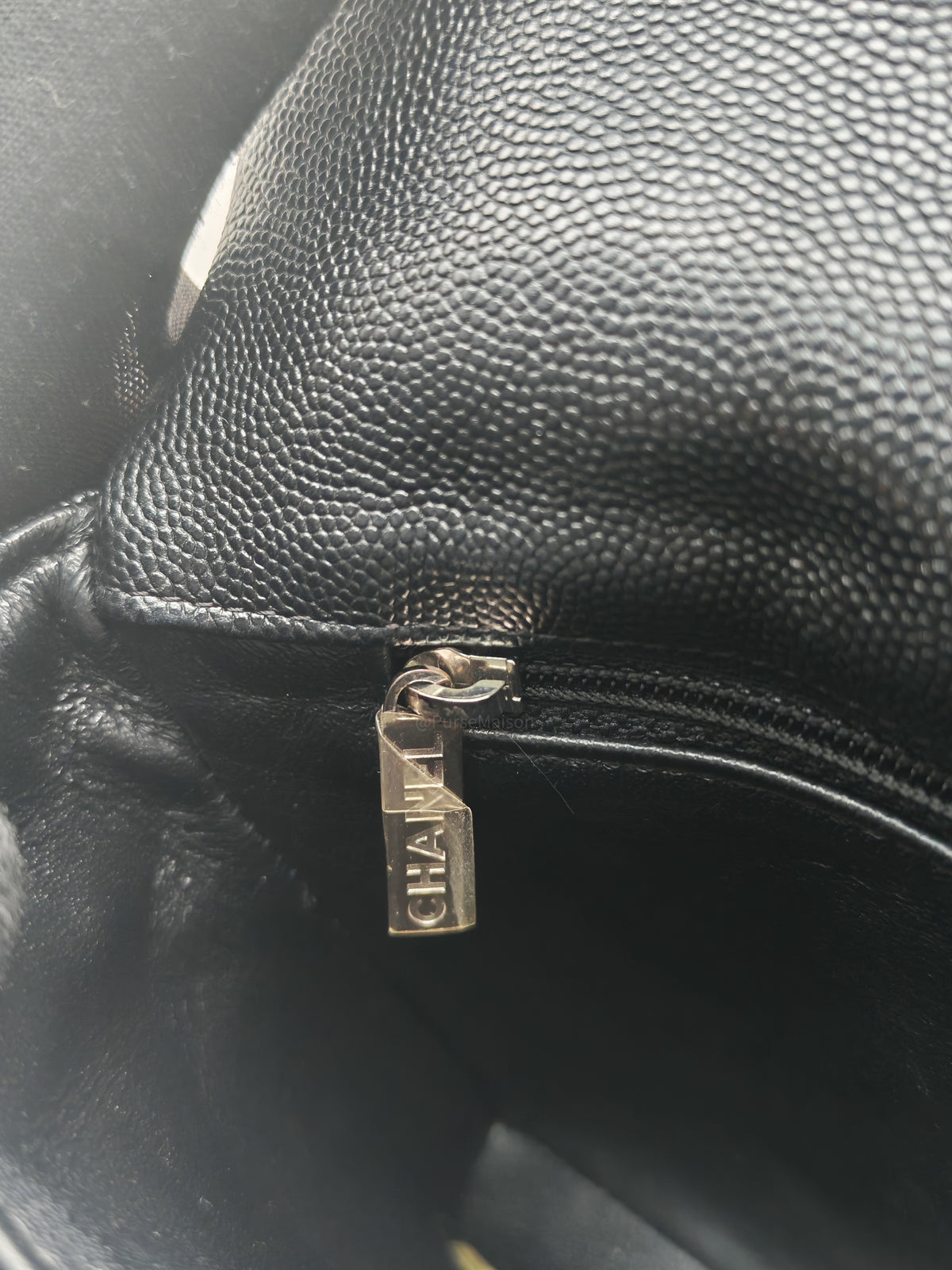 Chanel Classic Flap Clutch in Black Quilted Caviar Leather and Silver Hardware Series 26