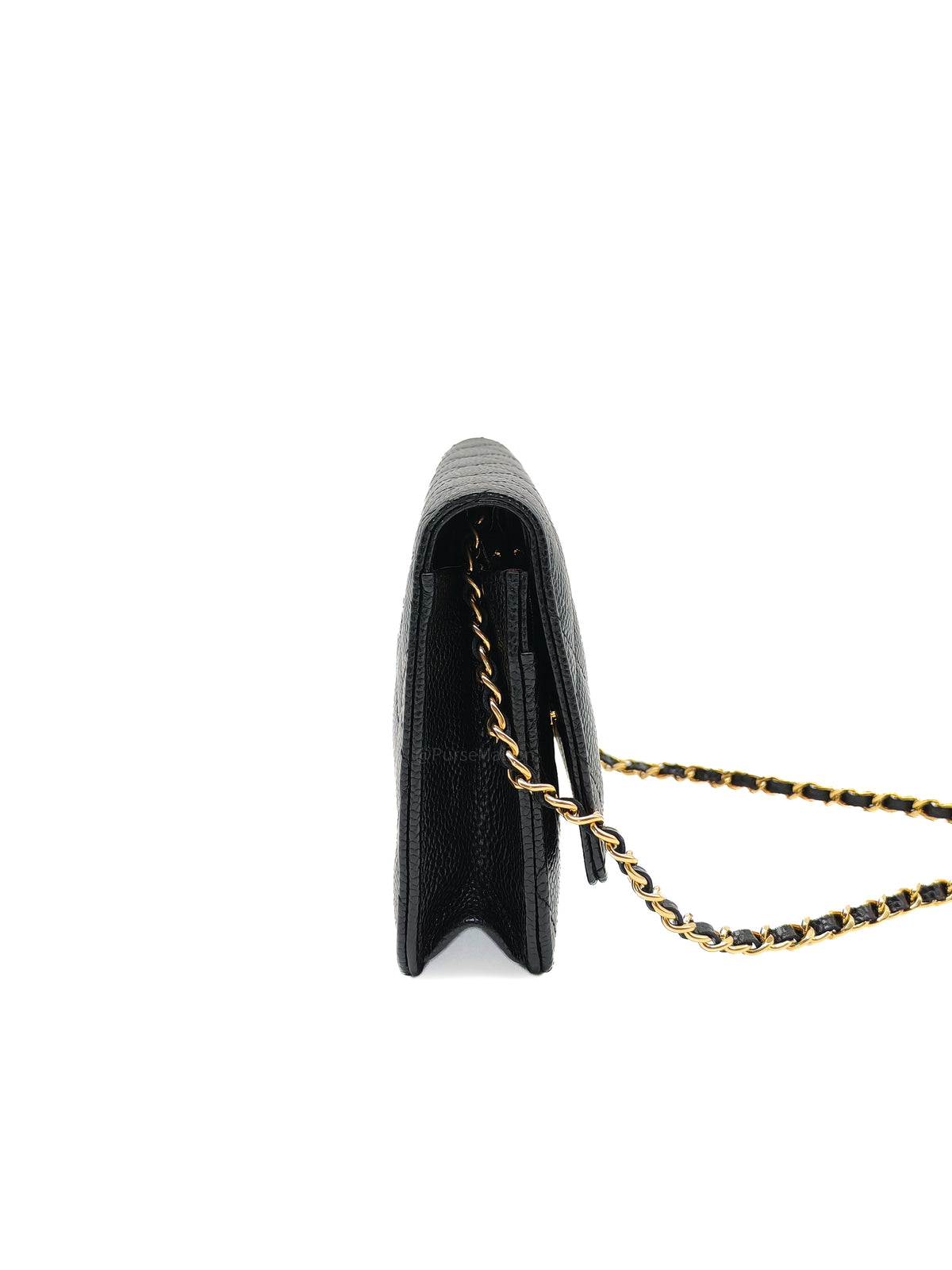 Chanel Classic Wallet on Chain (WOC) in Black Caviar Leather Gold Hardware Microchip(TG****E4)