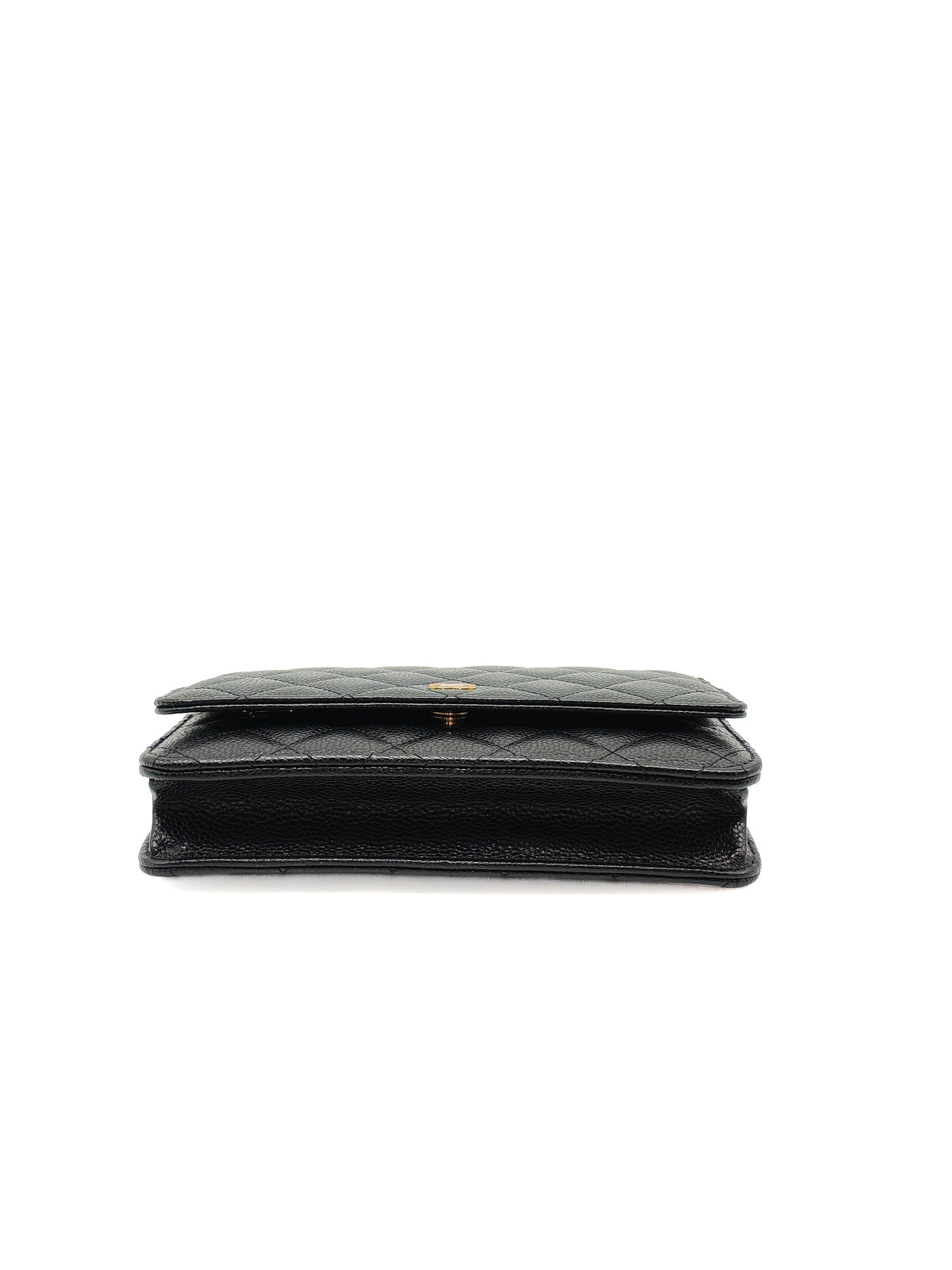 Chanel Classic Wallet on Chain (WOC) in Black Caviar Leather Gold Hardware Microchip(TG****E4)