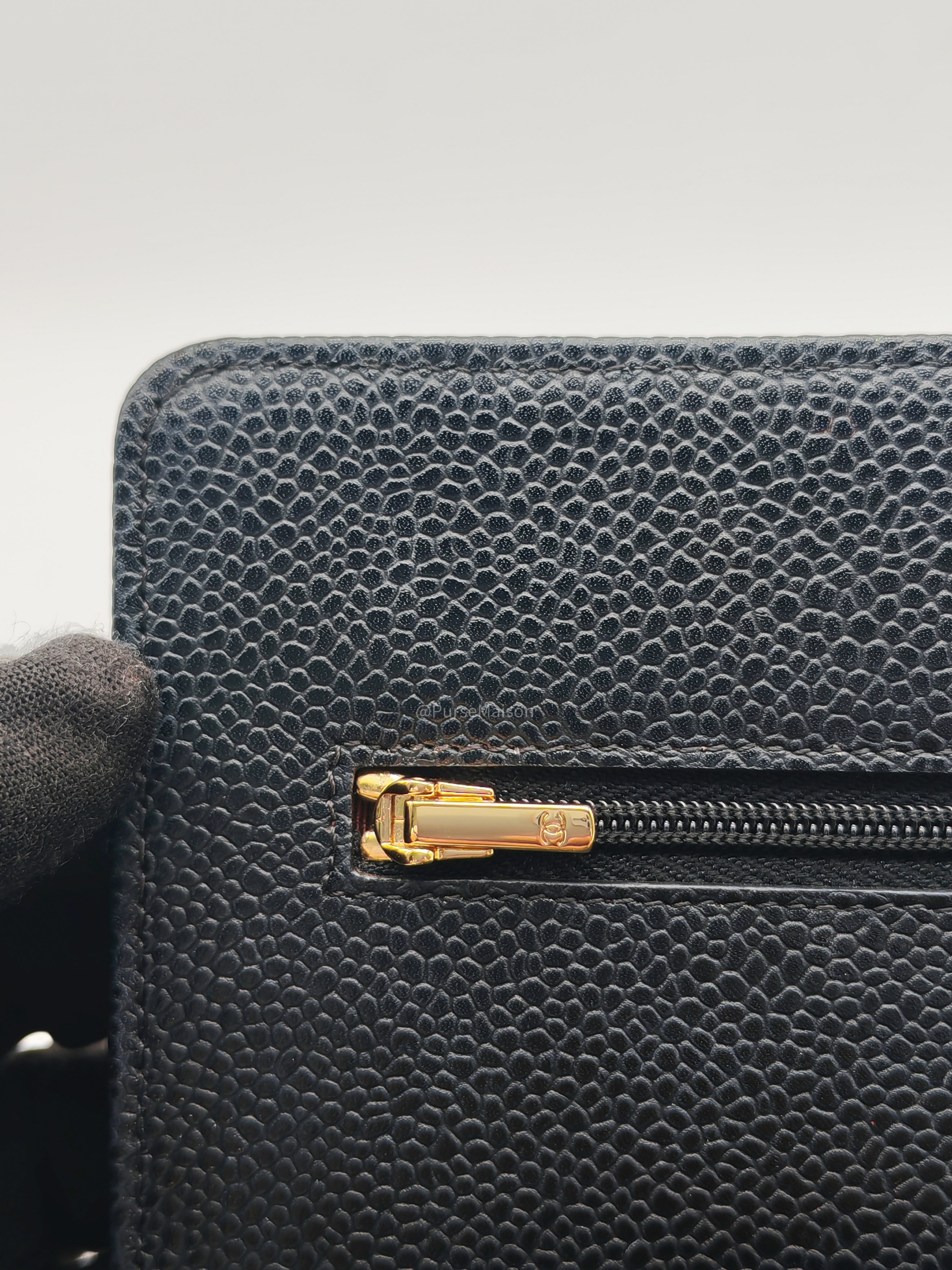 Chanel Classic Wallet on Chain in Black Caviar Leather and Gold Hardware Series 29