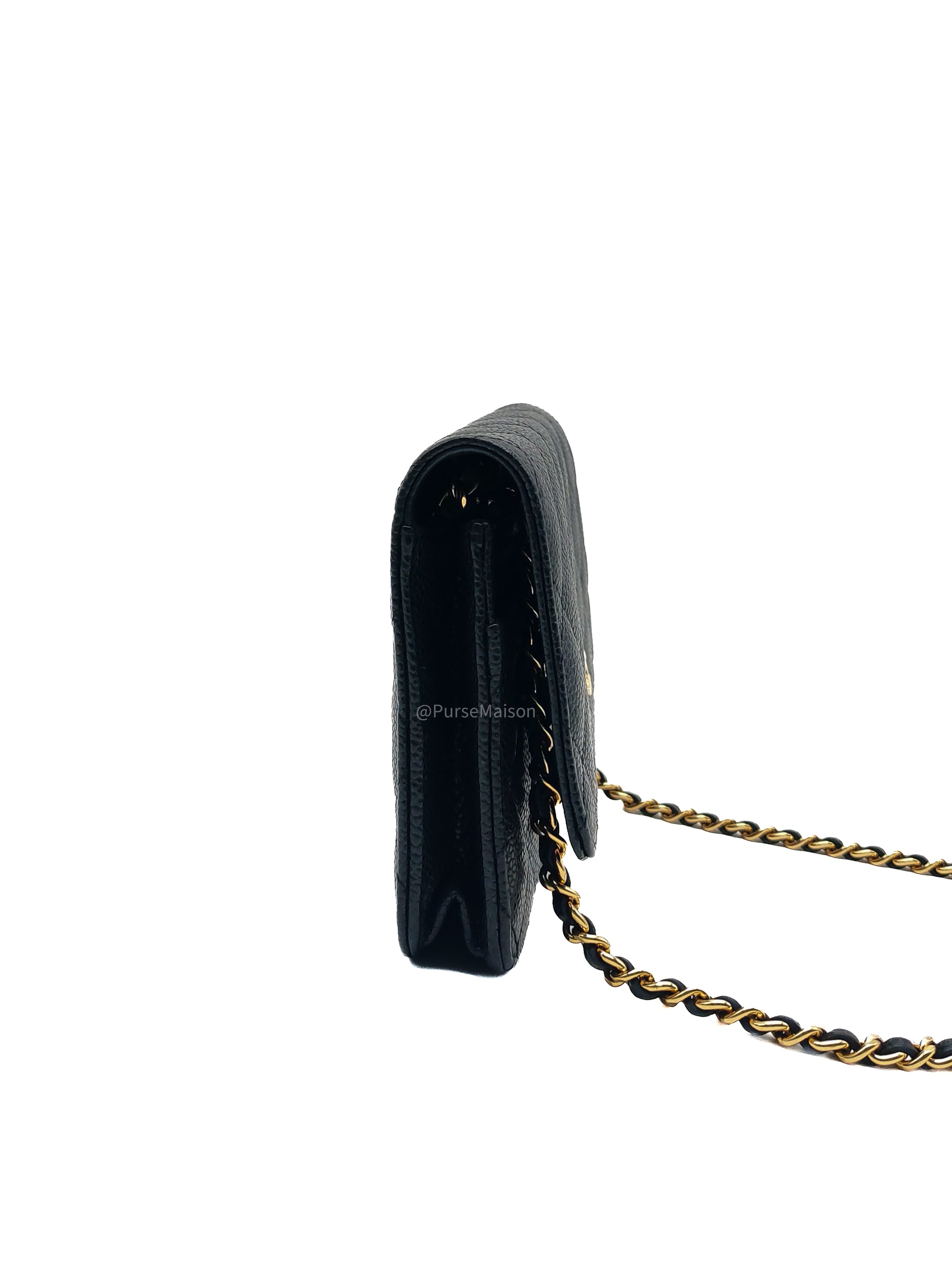 Chanel Classic Wallet on Chain in Black Caviar Leather and Gold Hardware Series 29