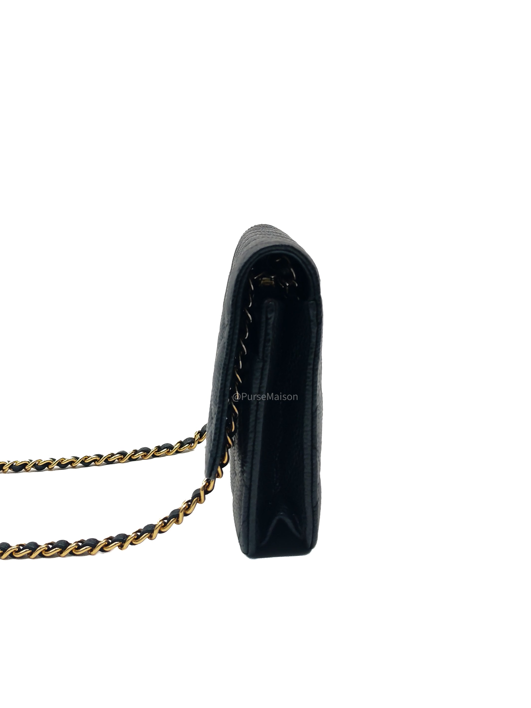 Chanel Classic Wallet on Chain in Black Caviar Leather and Gold Hardware Series 29