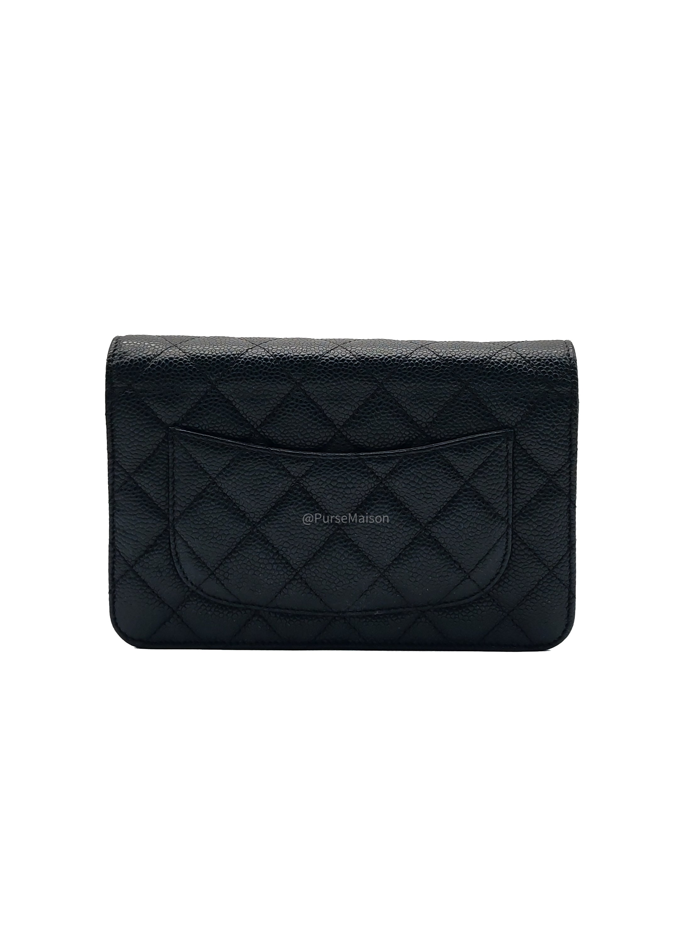 Chanel Classic Wallet on Chain in Black Caviar Leather and Gold Hardware Series 29