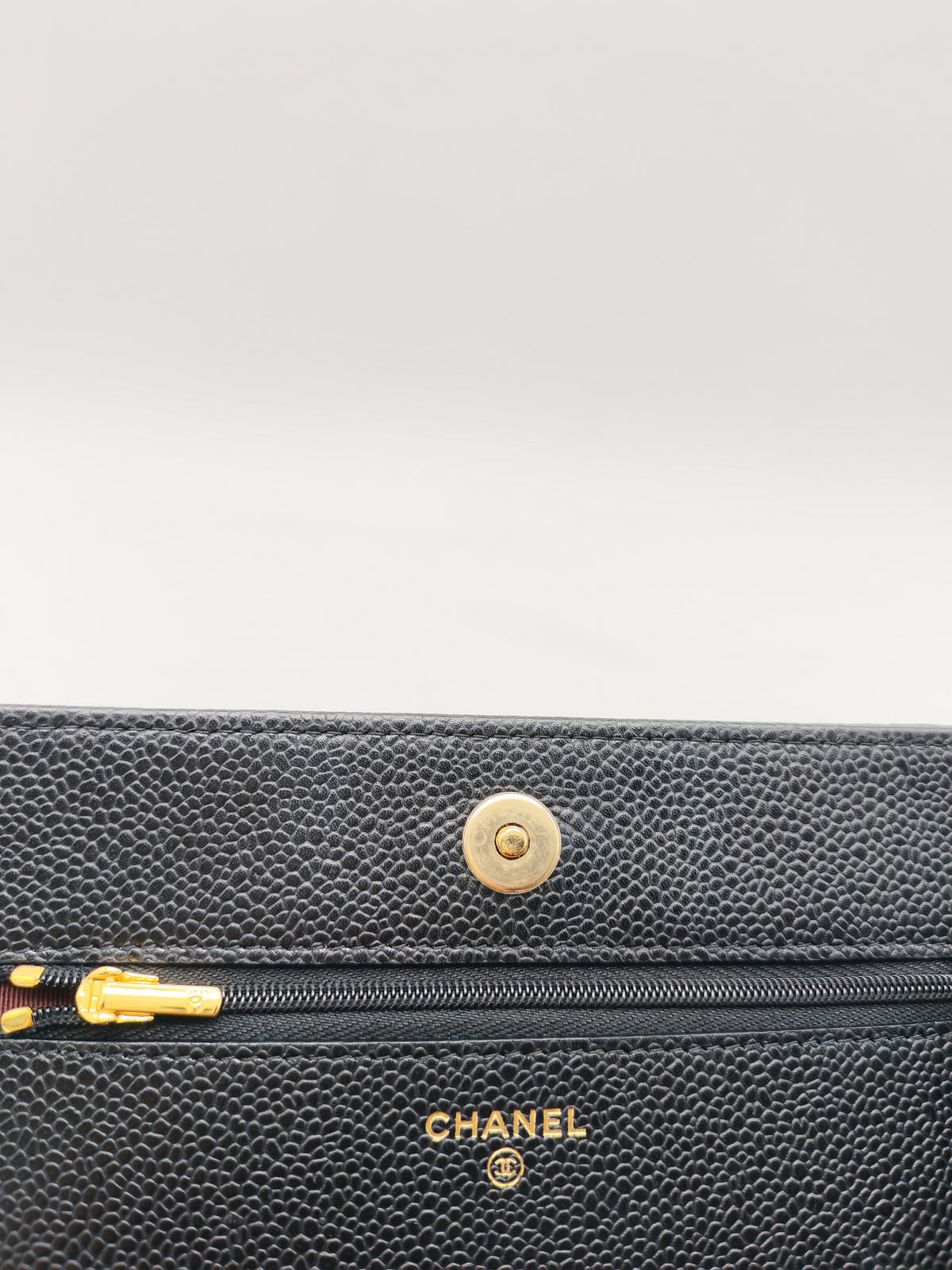 Chanel Classic Wallet on Chain (WOC) in Black Caviar Leather Gold Hardware (Series 30****12)