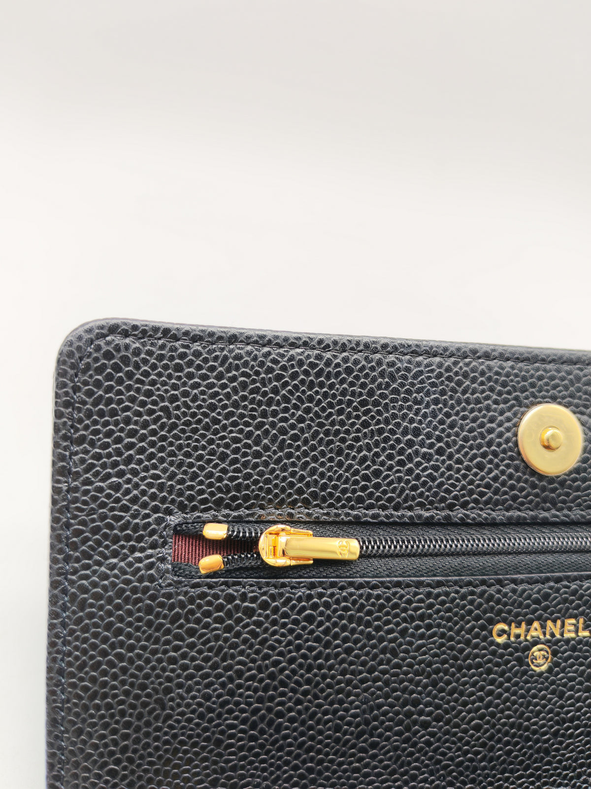 Chanel Classic Wallet on Chain (WOC) in Black Caviar Leather Gold Hardware (Series 30****12)