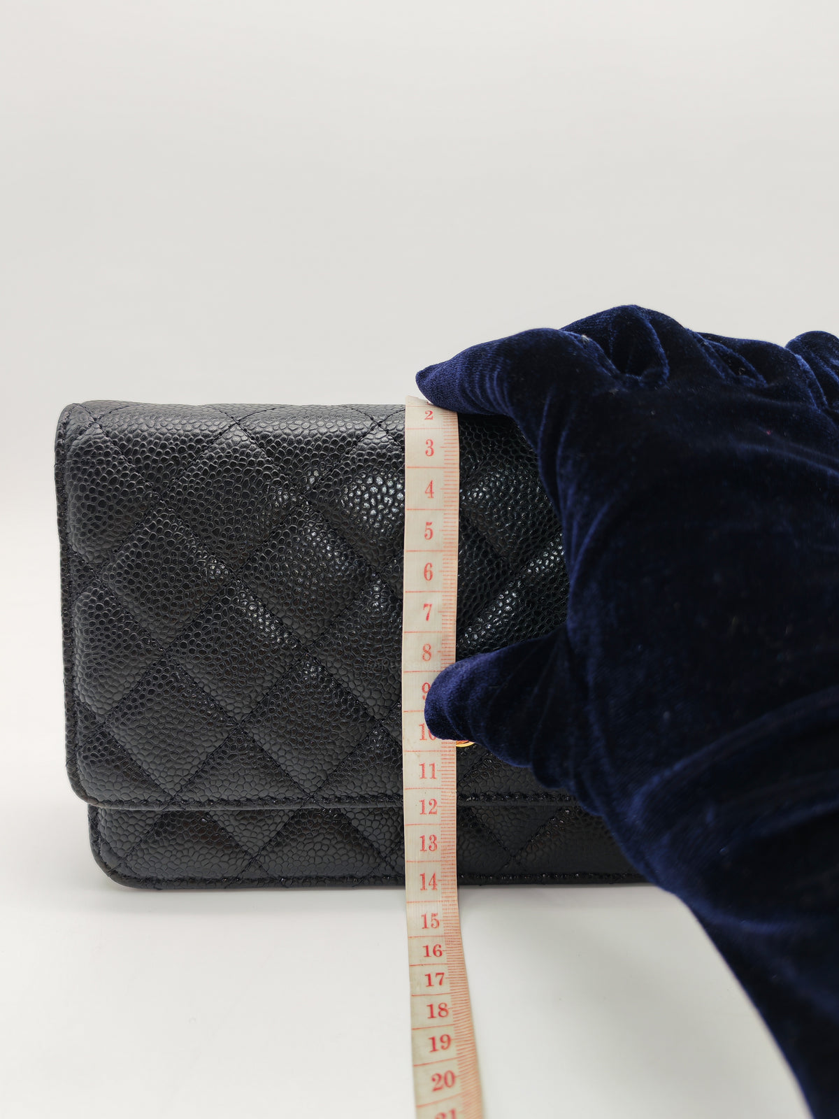 Chanel Classic Wallet on Chain (WOC) in Black Caviar Leather Gold Hardware (Series 30****12)