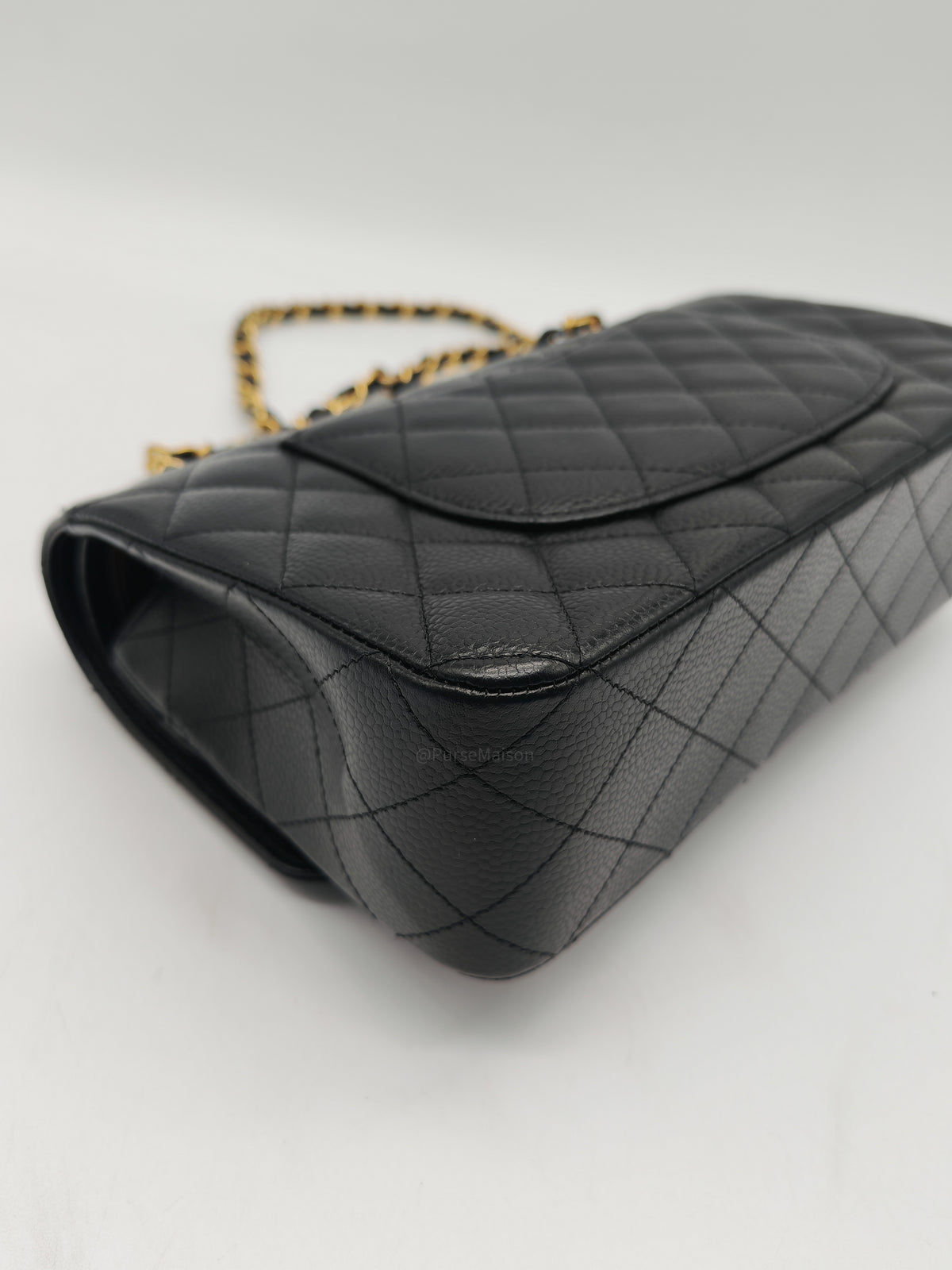 Chanel Classic Wallet on Chain (WOC) in Black Caviar Leather Gold Hardware (Series 30****12)