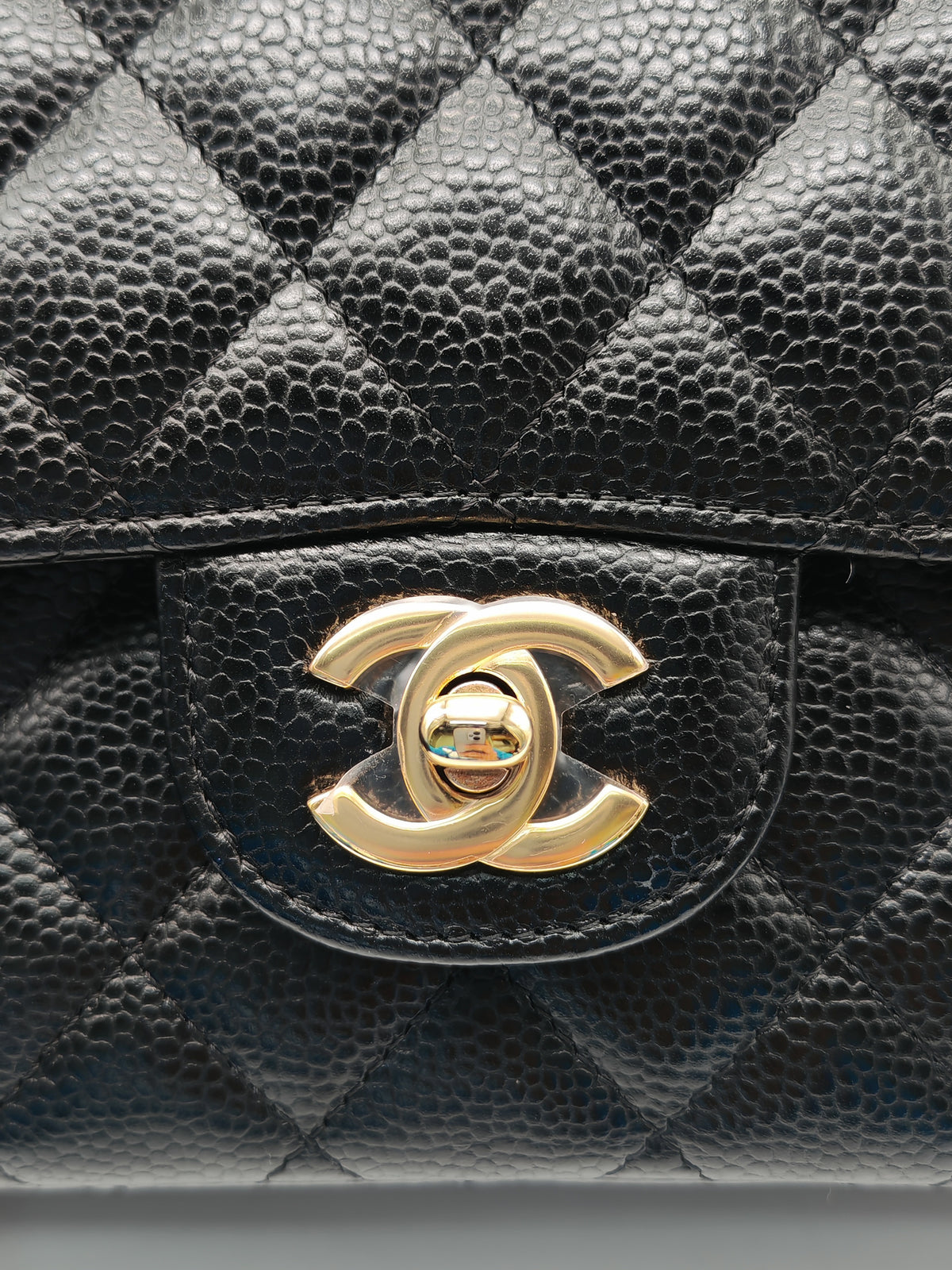 Chanel Classic Wallet on Chain (WOC) in Black Caviar Leather Gold Hardware (Series 30****12)