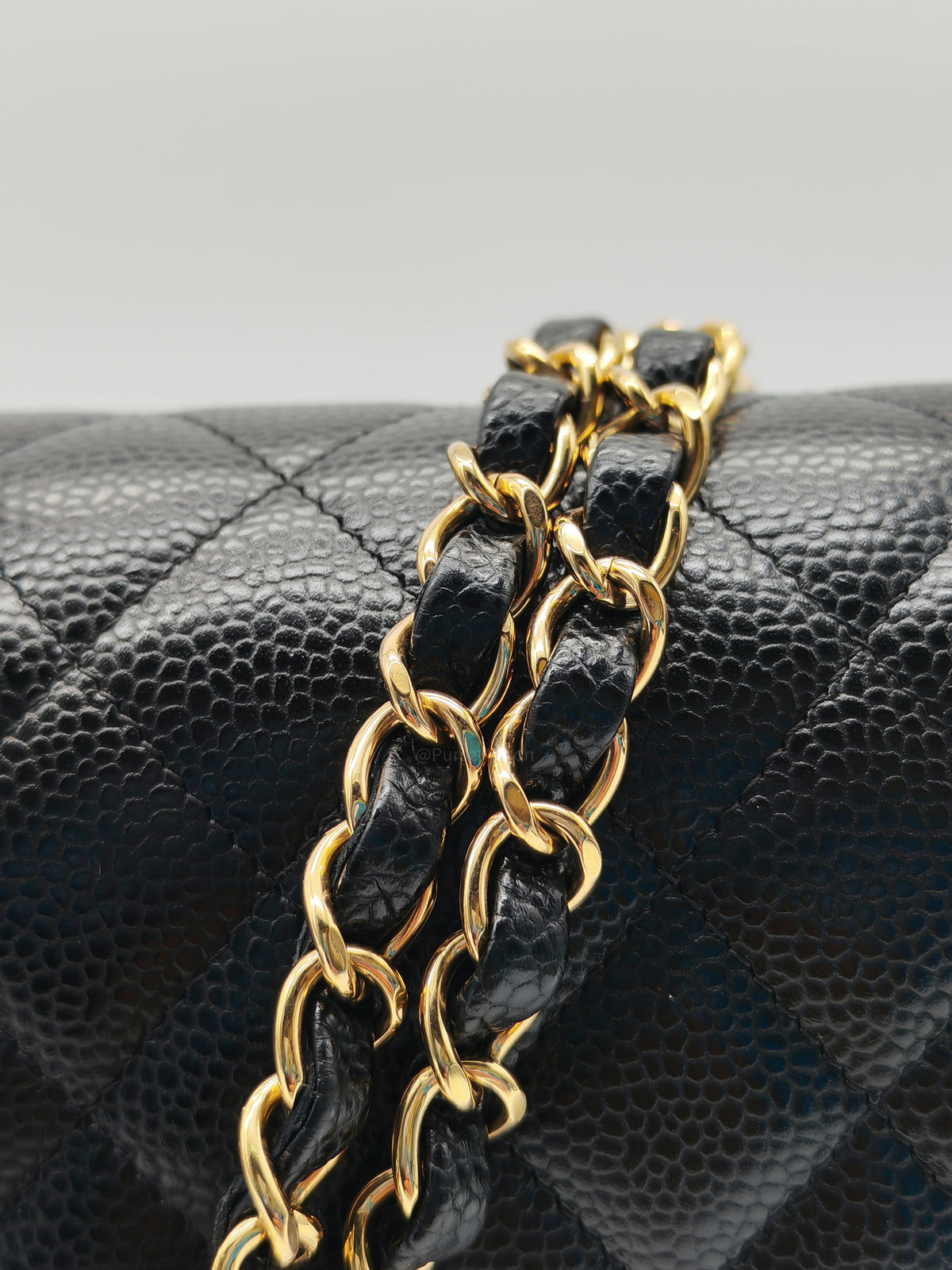Chanel Classic Wallet on Chain (WOC) in Black Caviar Leather Gold Hardware (Series 30****12)