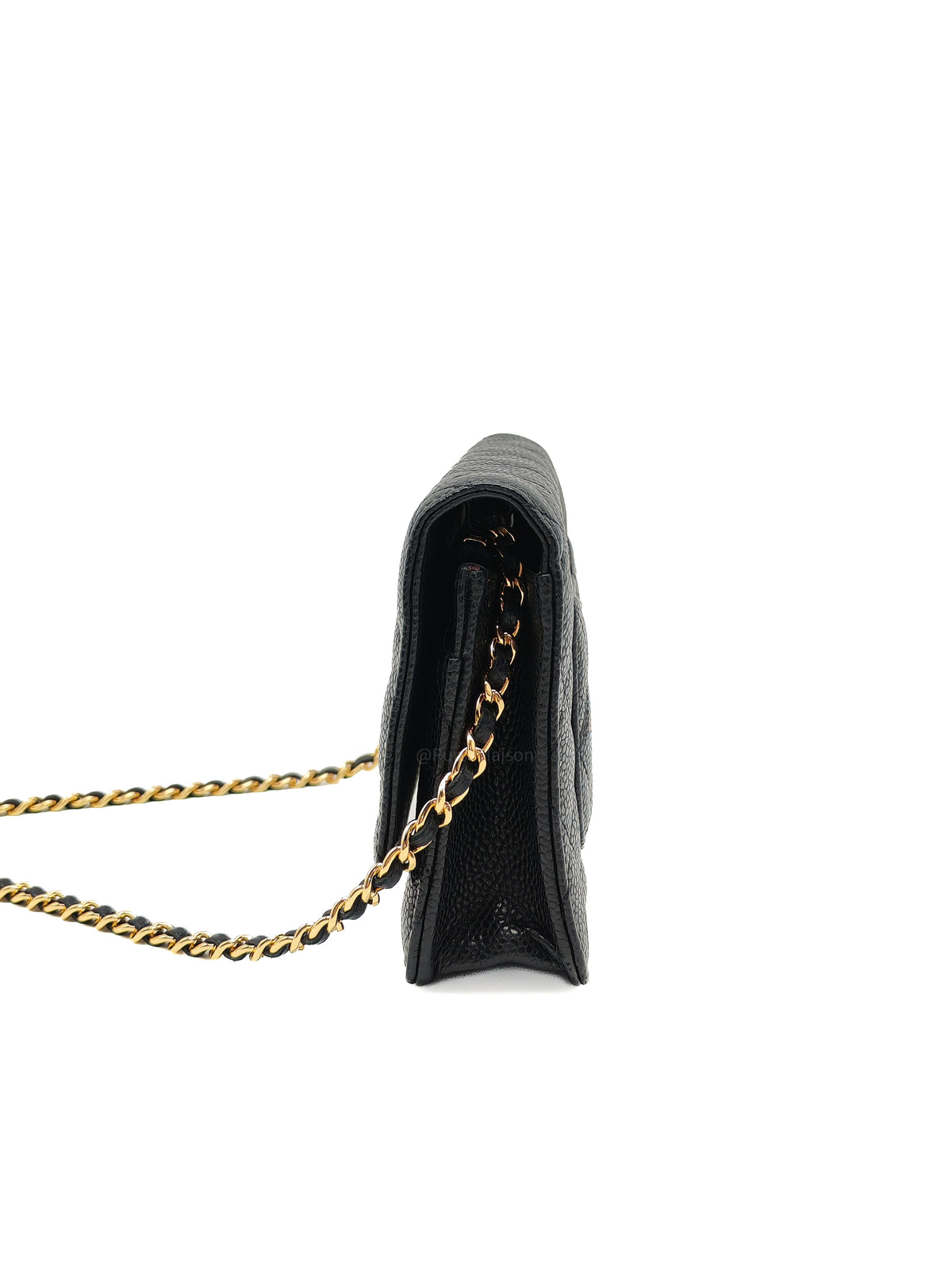 Chanel Classic Wallet on Chain (WOC) in Black Caviar Leather Gold Hardware (Series 30****12)