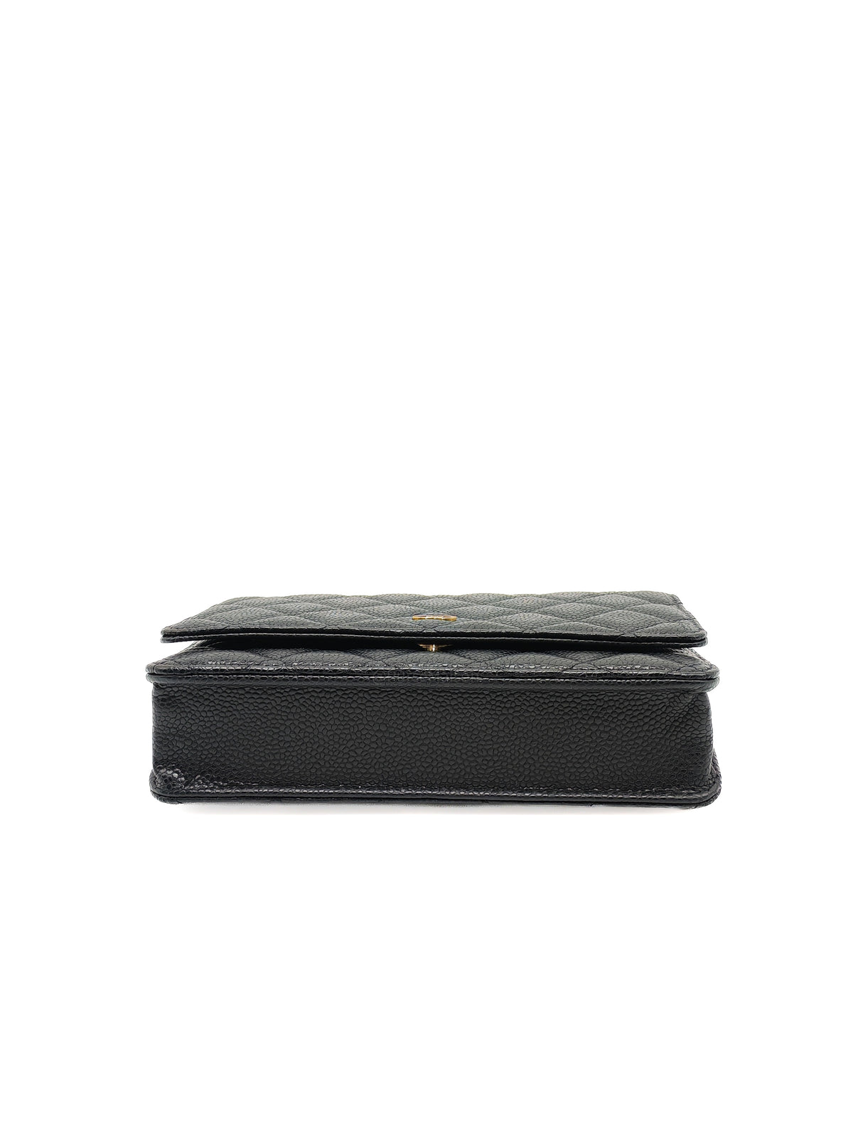 Chanel Classic Wallet on Chain (WOC) in Black Caviar Leather Gold Hardware (Series 30****12)