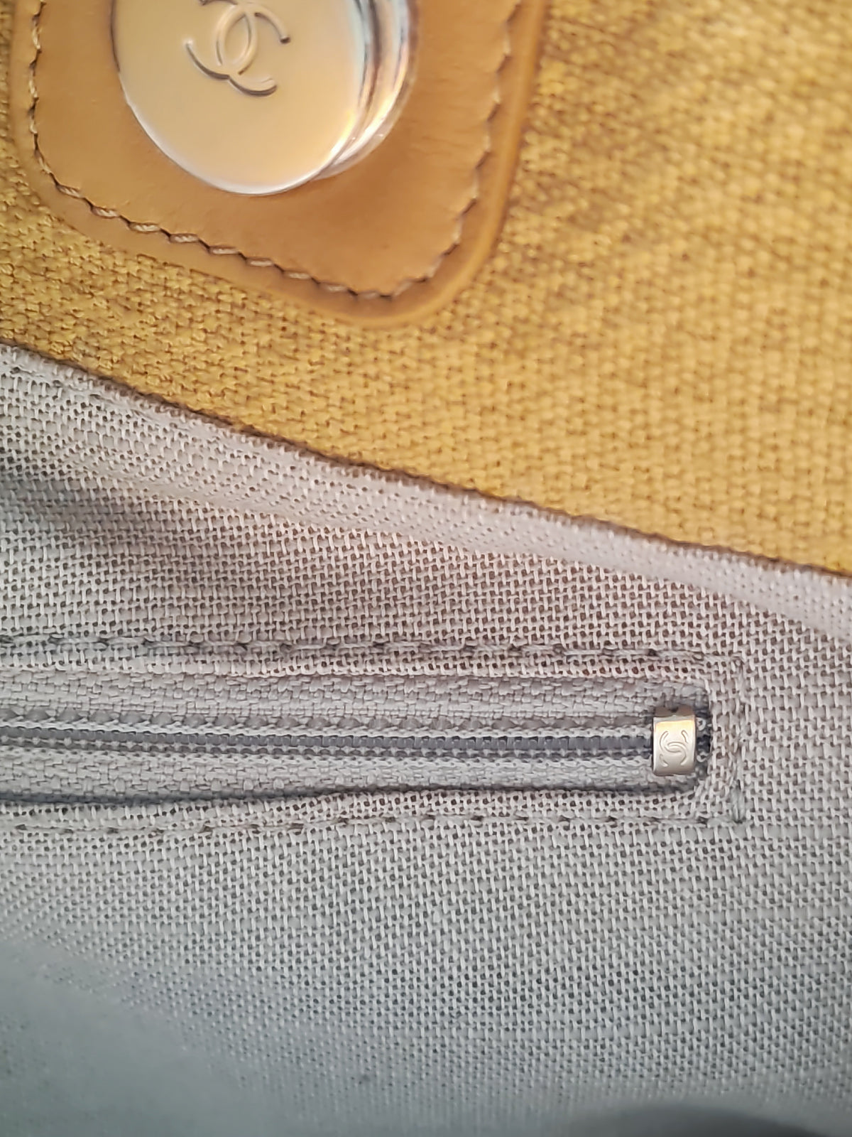 Chanel Deauville Tote Bag in Vibrant Yellow Mixed Fibers and Light Gold Hardware Microchip | Purse Maison Luxury Bags Shop