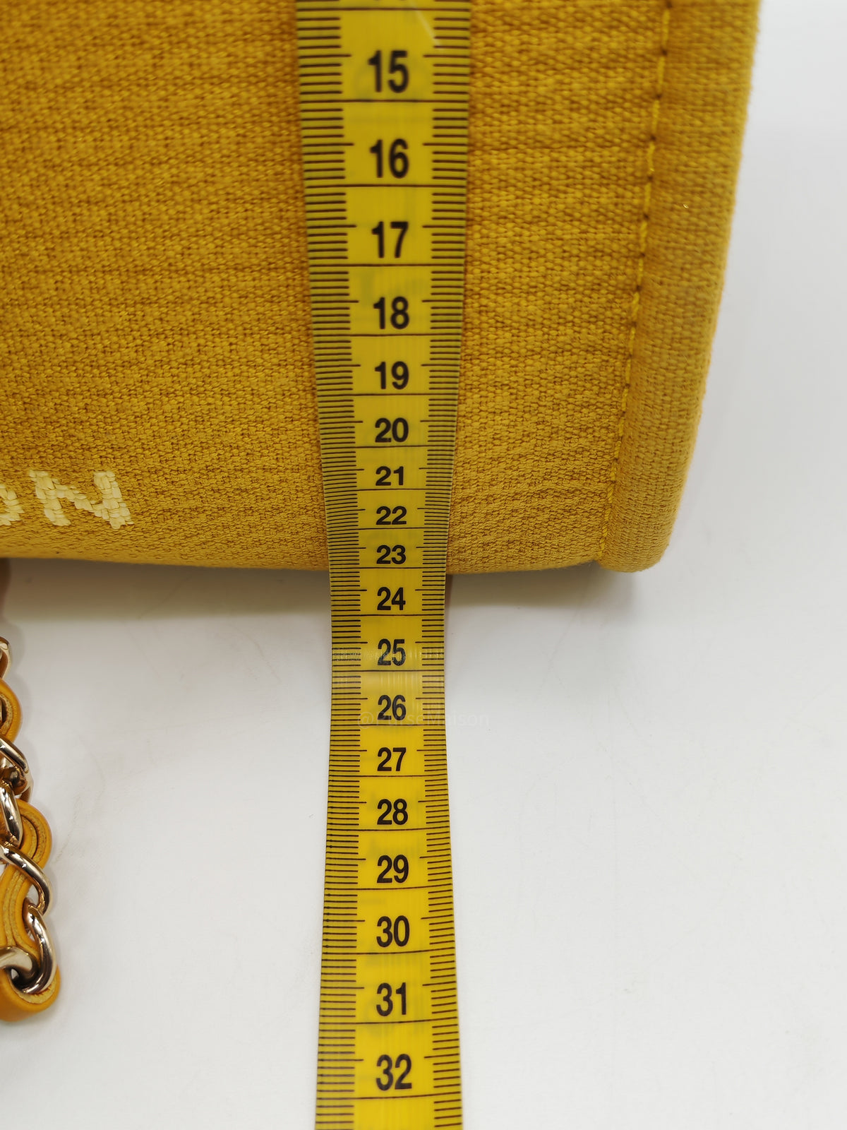 Chanel Deauville Tote Bag in Vibrant Yellow Mixed Fibers and Light Gold Hardware Microchip | Purse Maison Luxury Bags Shop