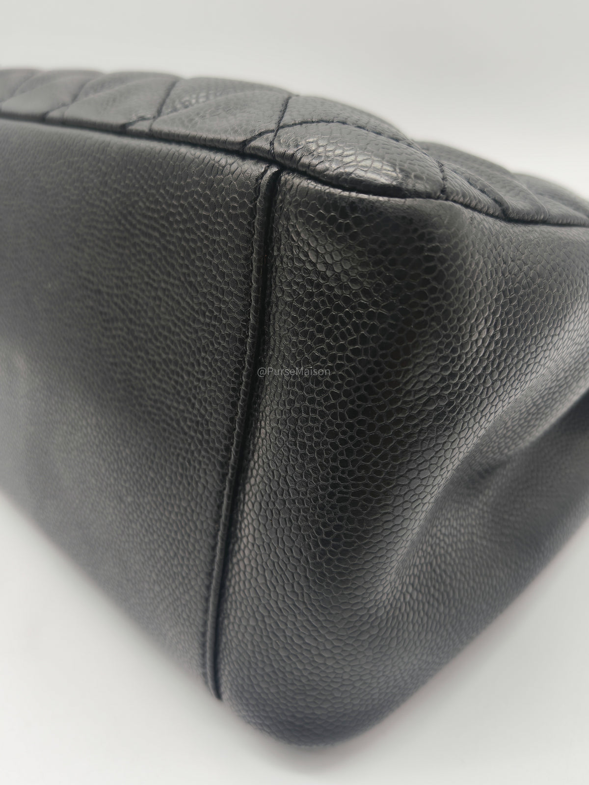 Chanel Grand Shopping Tote (GST) in Black Quilted Caviar Leather and Gold Hardware Series 13