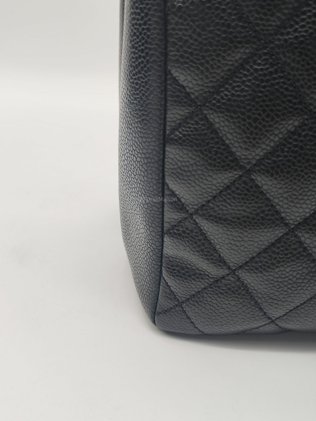 Chanel Grand Shopping Tote (GST) in Black Quilted Caviar Leather and Gold Hardware Series 13