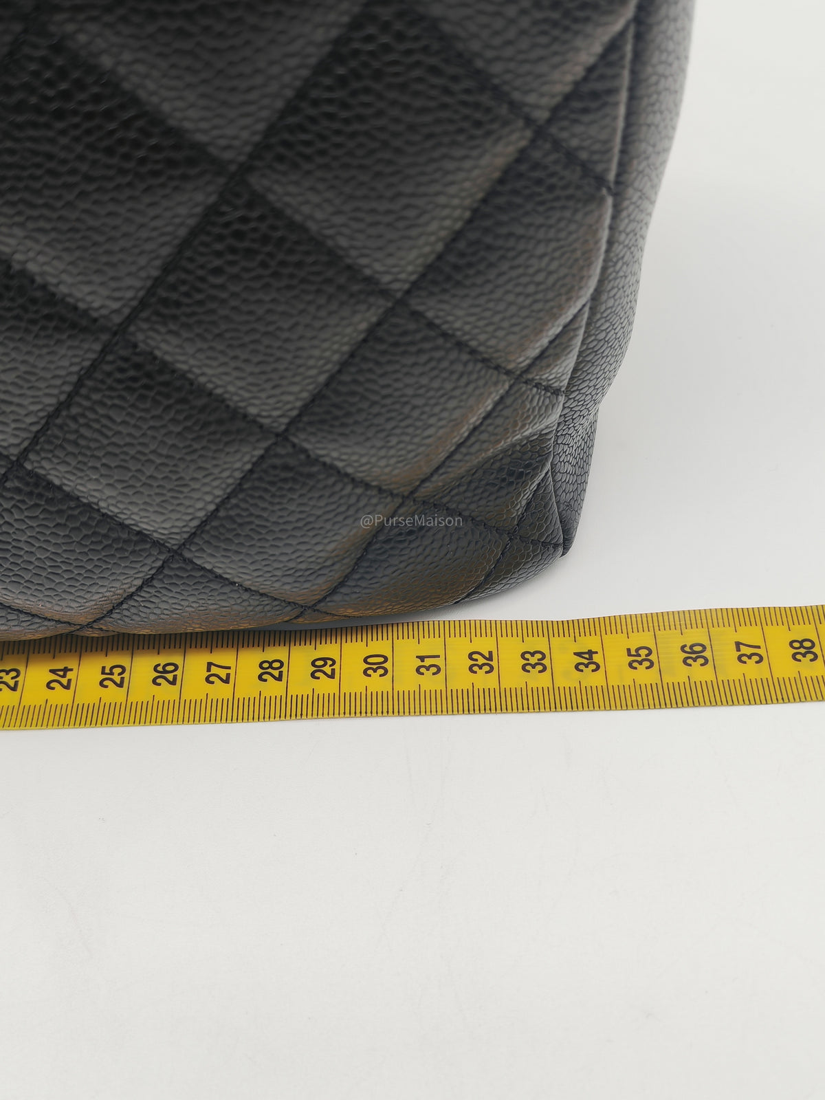 Chanel Grand Shopping Tote (GST) in Black Quilted Caviar Leather and Gold Hardware Series 13
