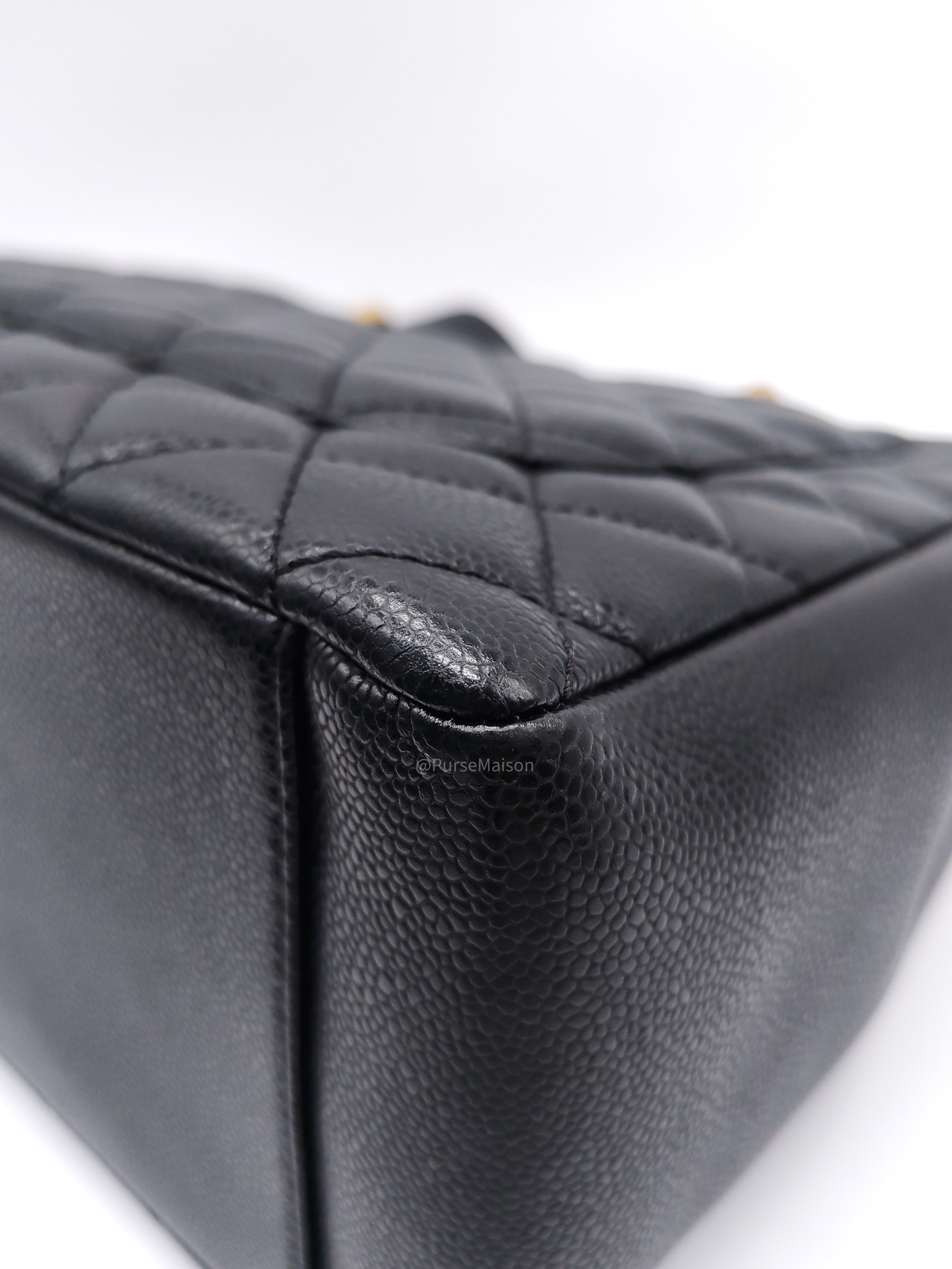 Chanel Grand Shopping Tote Bag (GST) in Black Quilted Caviar Leather Gold Hardware (Series 19****53)