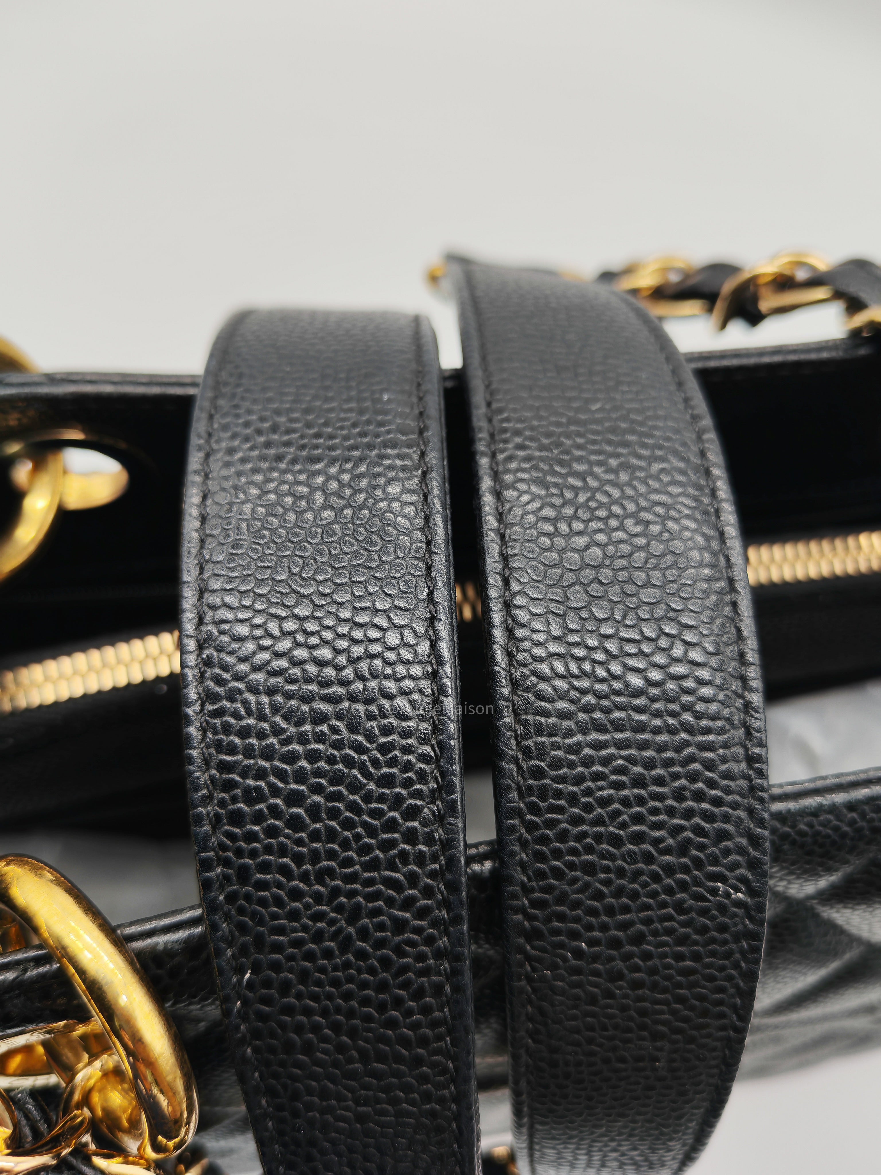 Chanel Grand Shopping Tote Bag (GST) in Black Quilted Caviar Leather Gold Hardware (Series 19****53)