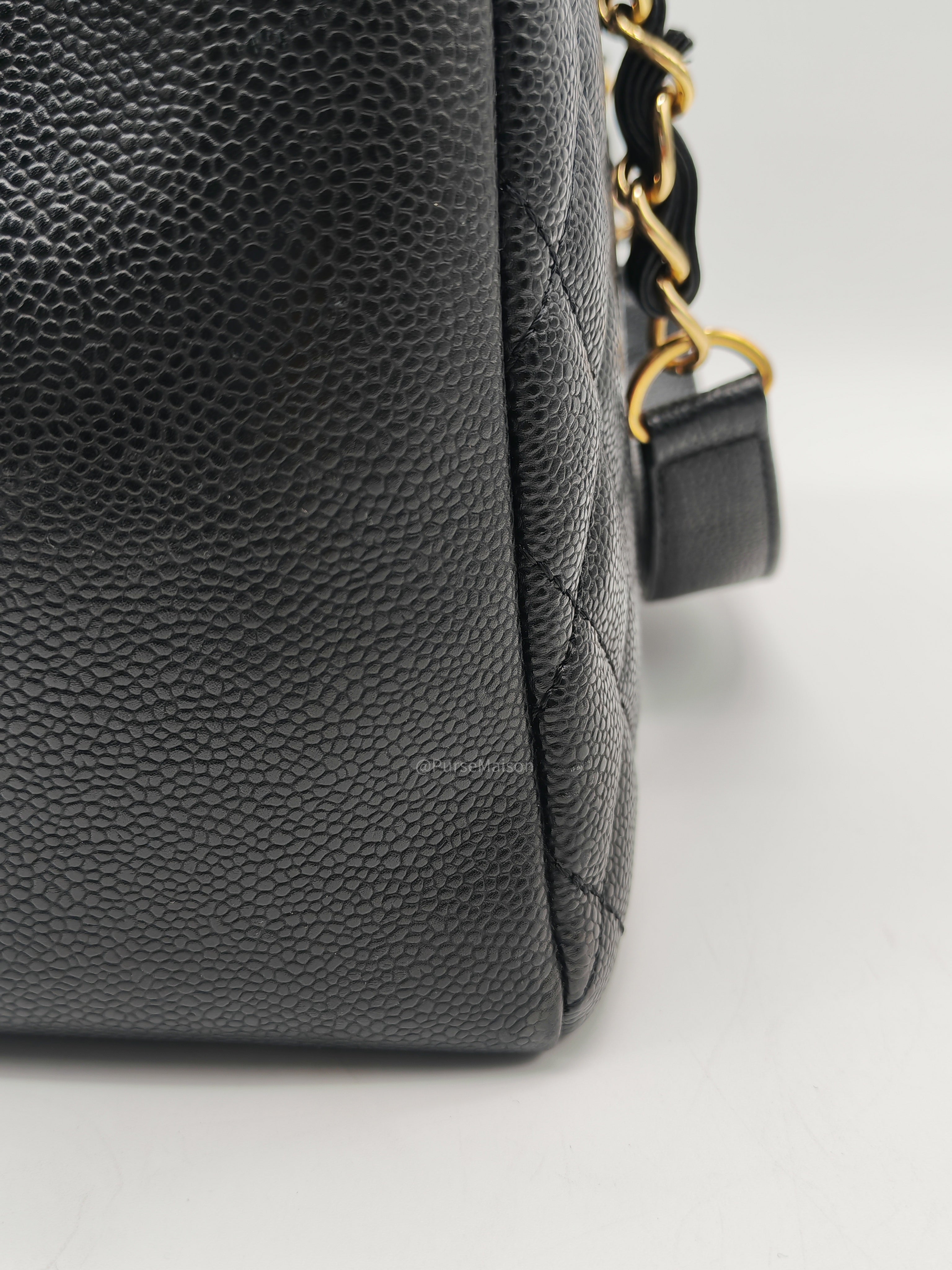 Chanel Grand Shopping Tote Bag (GST) in Black Quilted Caviar Leather Gold Hardware (Series 19****53)