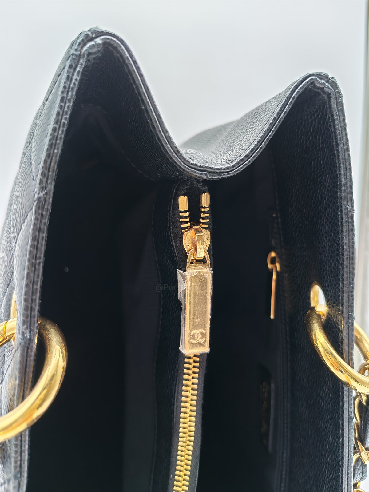 Chanel Grand Shopping Tote (GST) in Black Caviar Leather and Gold Hardware Series 13
