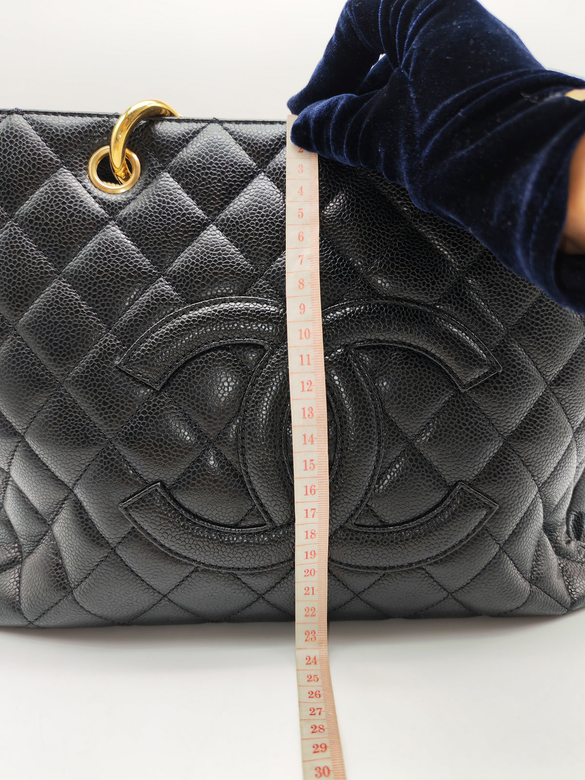 Chanel Grand Shopping Tote (GST) in Black Caviar Leather and Gold Hardware Series 13