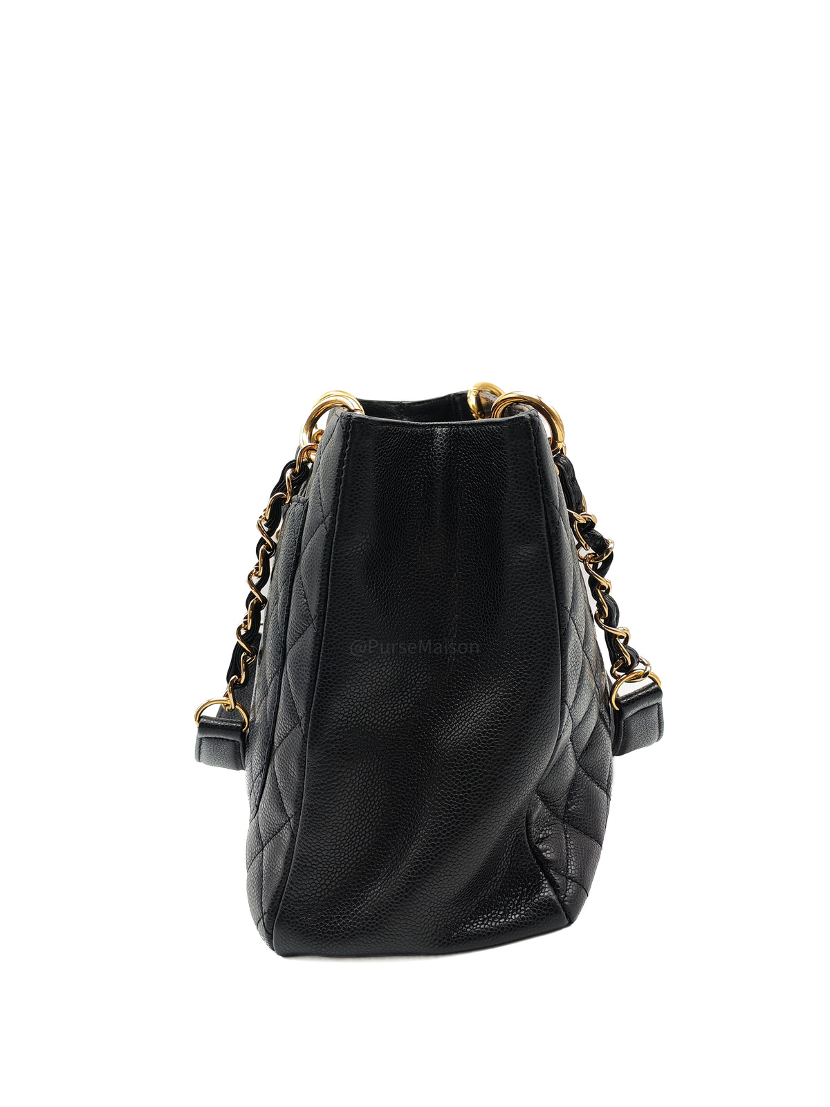 Chanel Grand Shopping Tote (GST) in Black Caviar Leather and Gold Hardware Series 13
