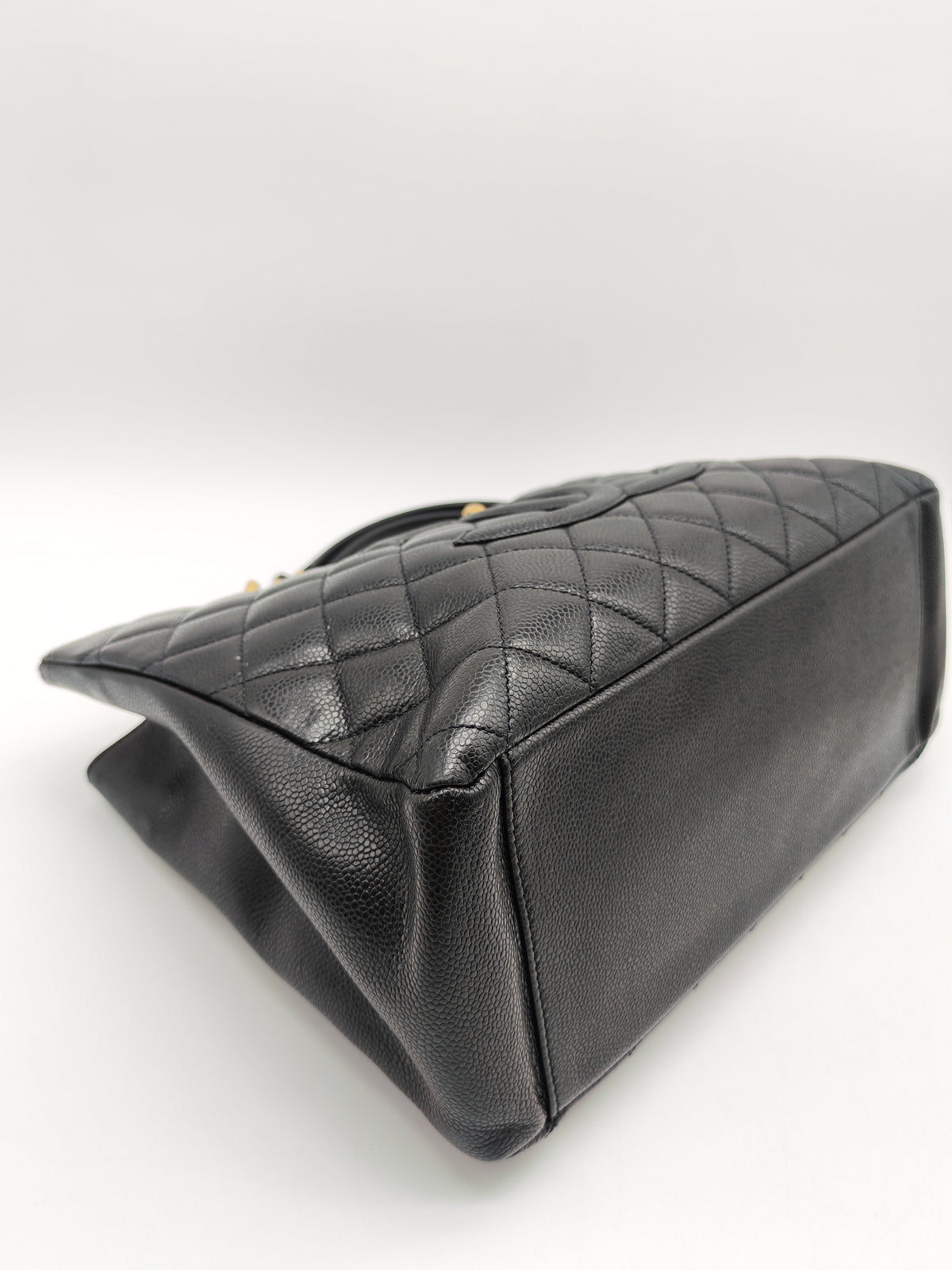 Chanel Grand Shopping Tote (GST) in Black Caviar Leather and Gold Hardware Series 13